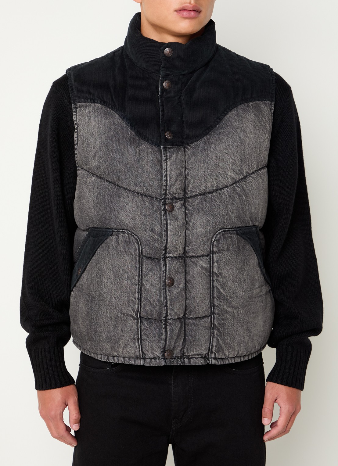Levi's Gewatteerde bodywarmer met donsvulling - detail zwart