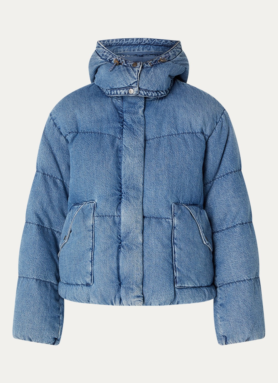 Levi's Gewatteerde spijkerjas met donsvulling - voorkant 3 indigo