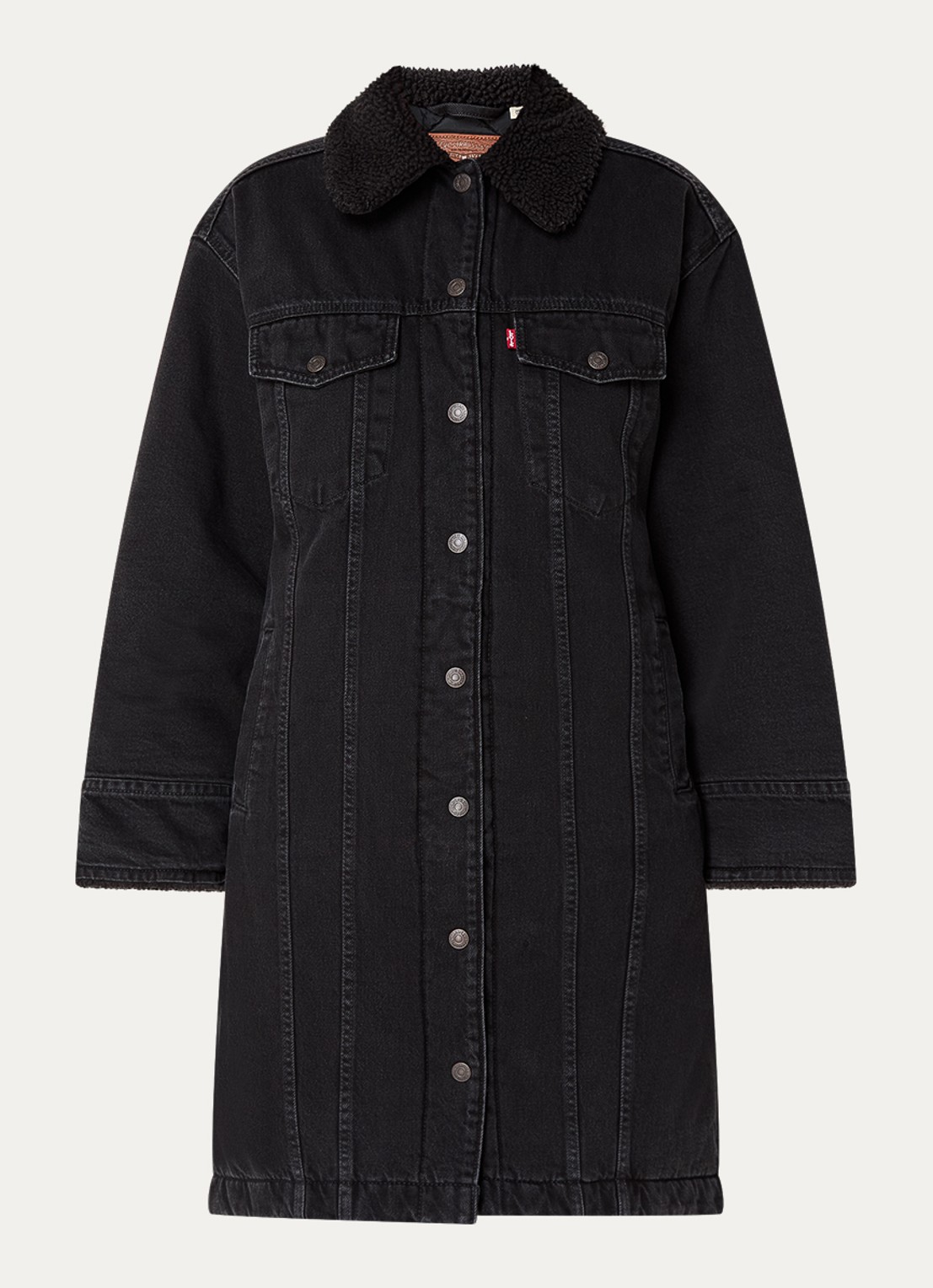 Levi's Gewatteerde spijkerjas met steekzakken - voorkant 3 zwart