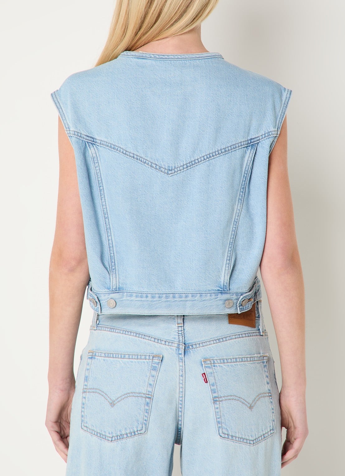 Levi's Gilet van denim met borstzakken - achterkant 2 indigo