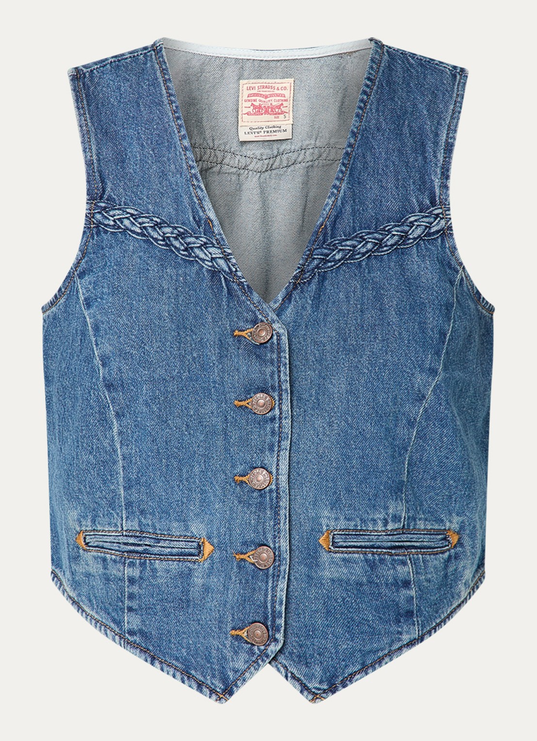 Levi's Gilet van denim - voorkant 2 indigo