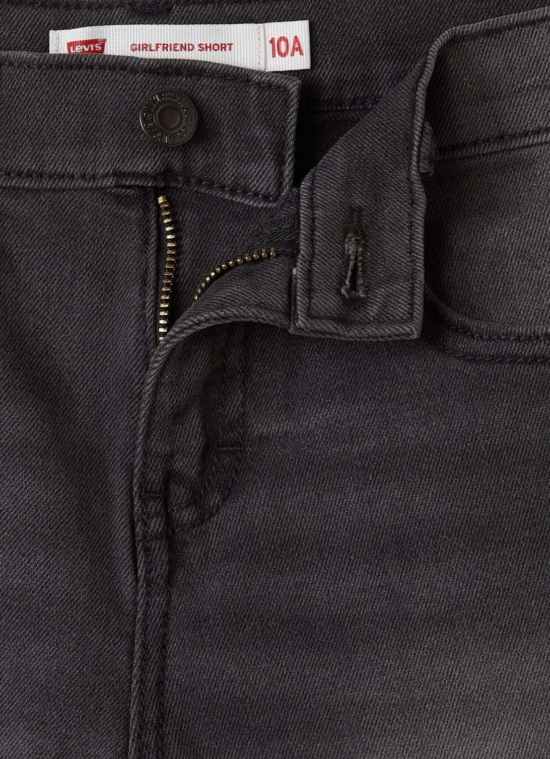 Levi's Girlfriend loose fit korte broek van denim met steekzakken - detail 3 antraciet