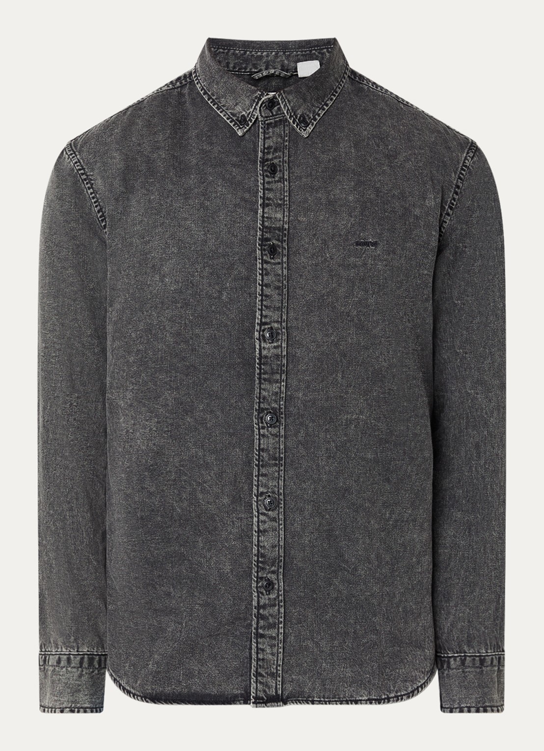 Levi's Gizmo overshirt van denim - voorkant antraciet