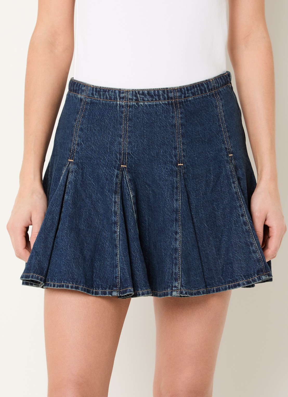 Levi's Godet mini spijkerrok met plooien - detail 4 indigo