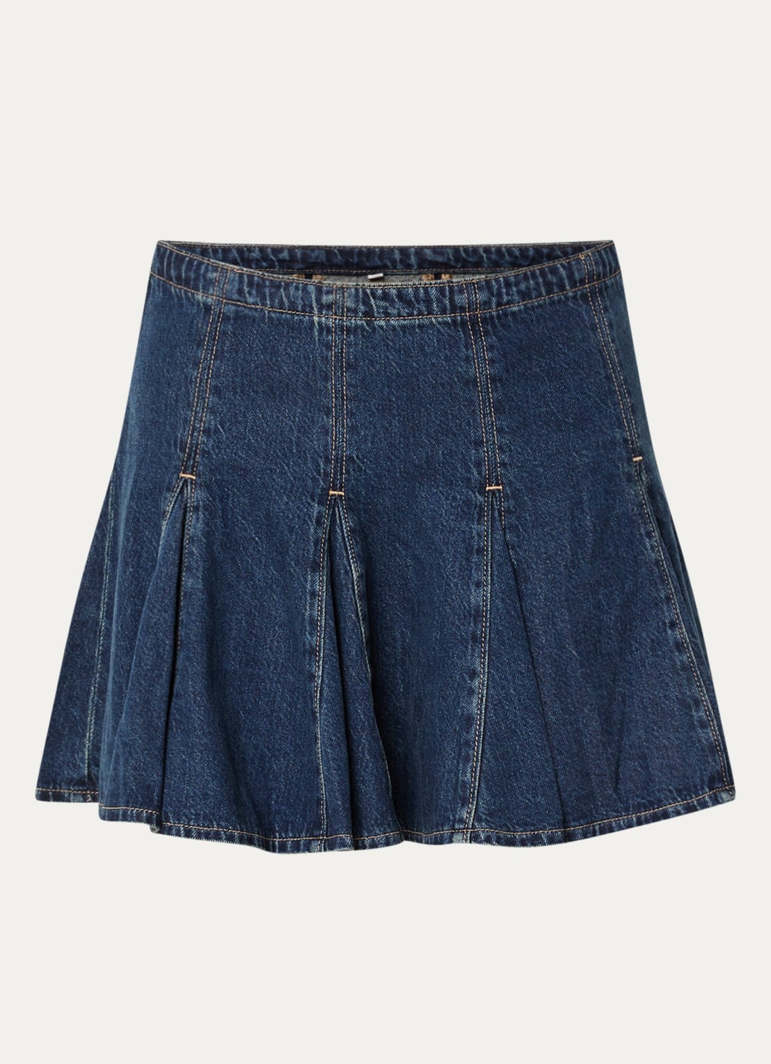 Levi's Godet mini spijkerrok met plooien - voorkant 2 indigo