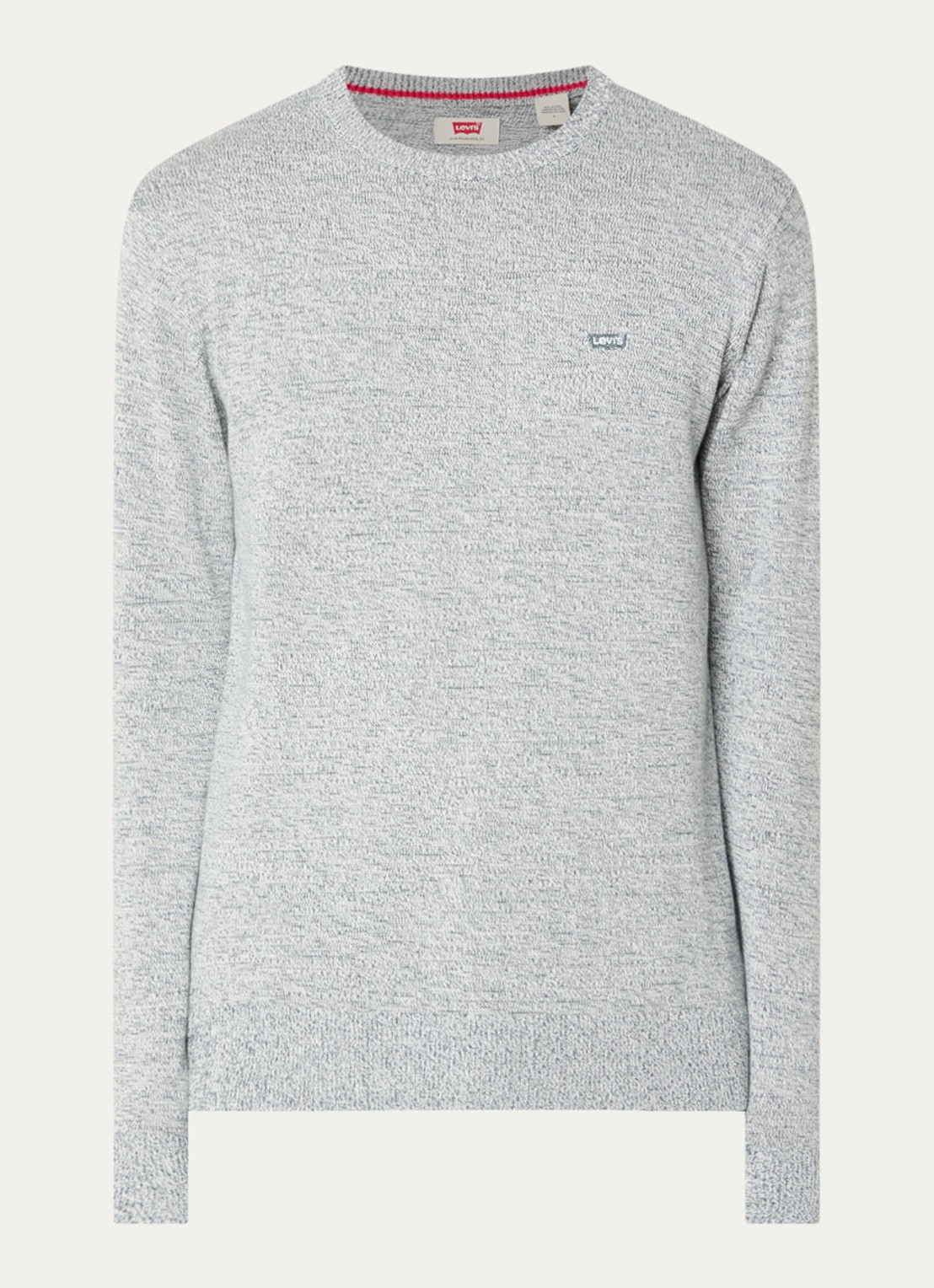 Levi's Grofgebreide pullover met gemêleerd dessin - voorkant grijsmele