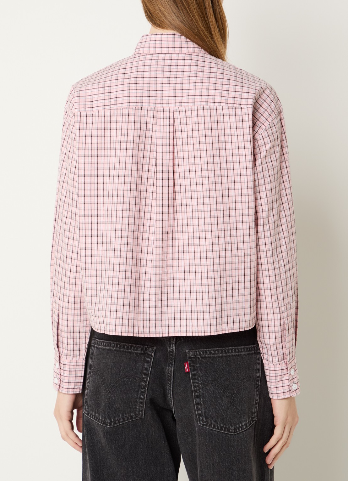 Levi's Harlie blouse met ruitdessin - achterkant 2 lichtroze