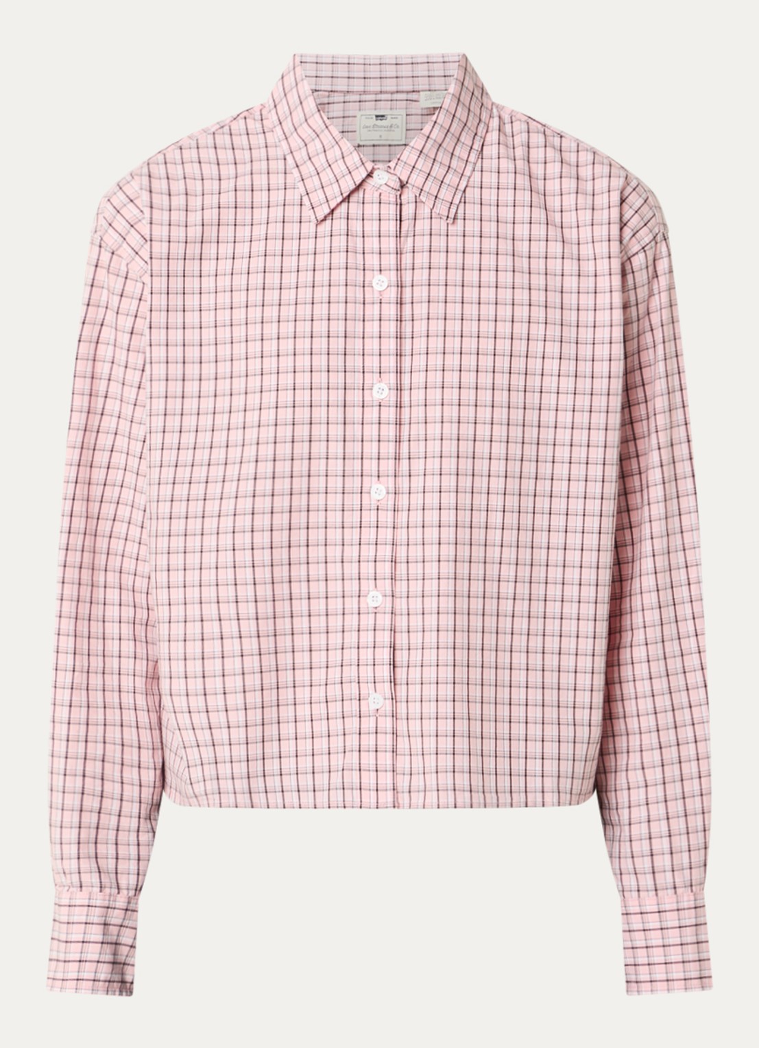 Levi's Harlie blouse met ruitdessin - voorkant 3 lichtroze