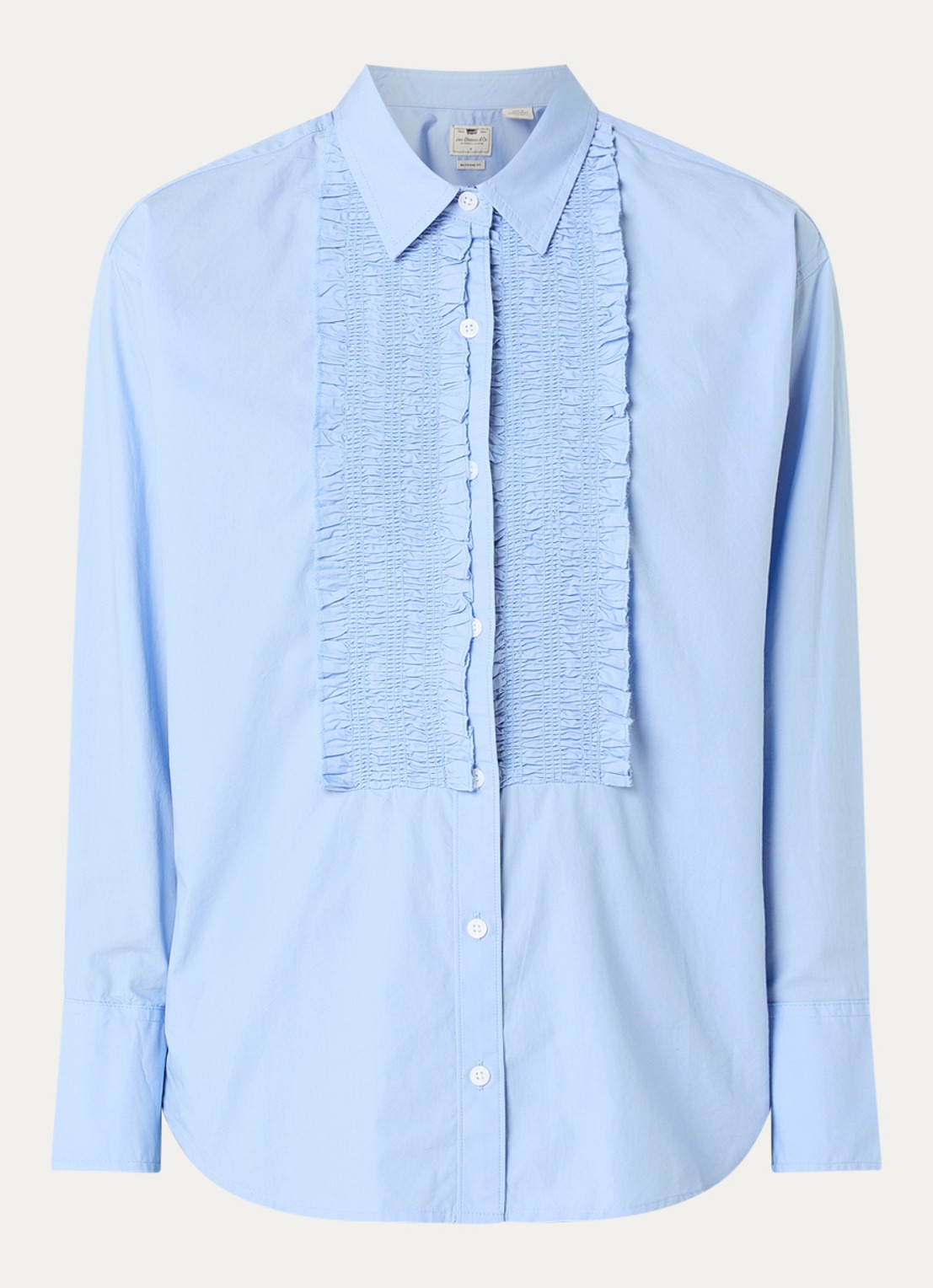 Levi's Harlie blouse met smockwerk - voorkant 2 blauw