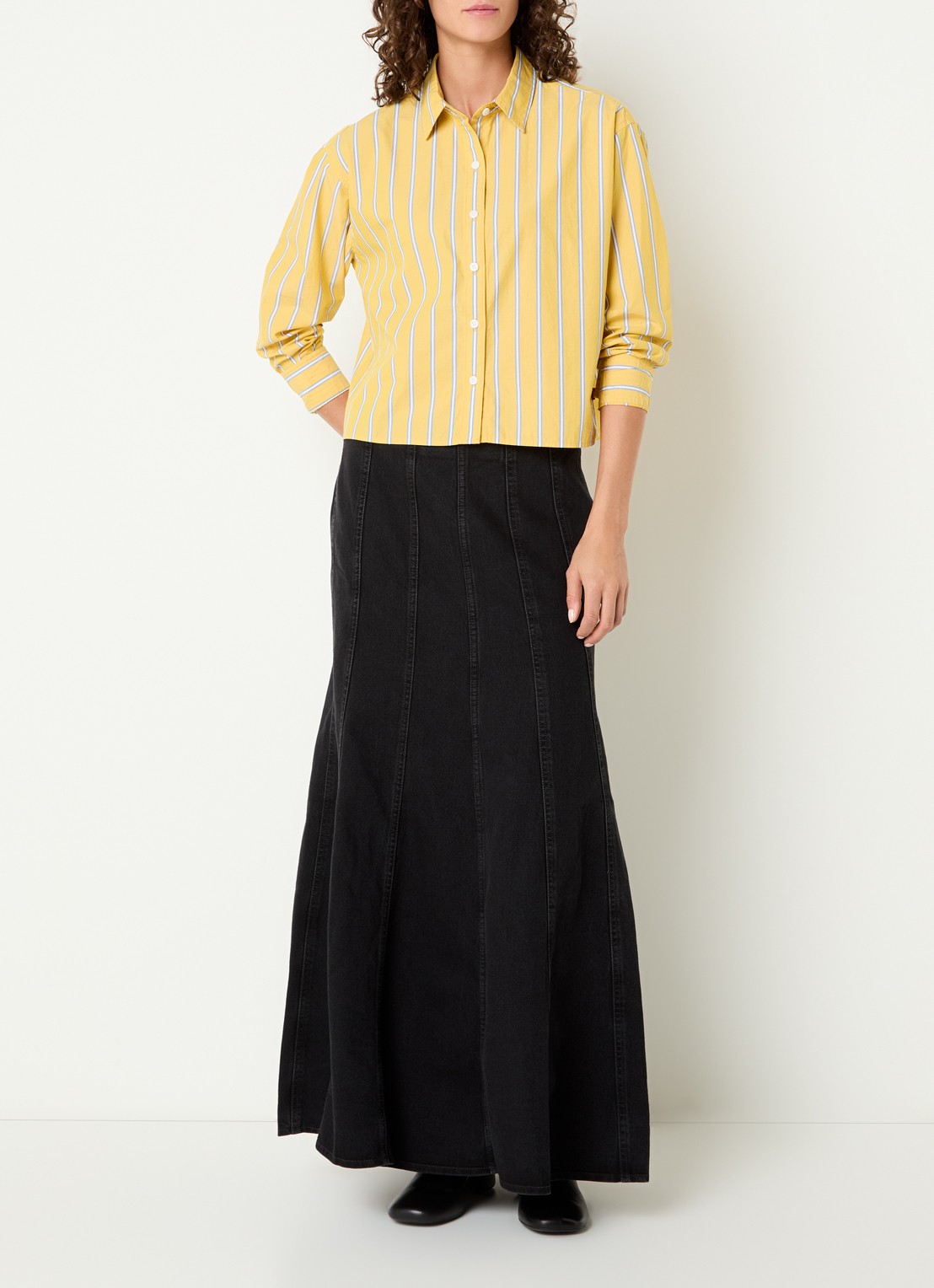 Levi's Harlie blouse met streepprint - voorkant 4 geel