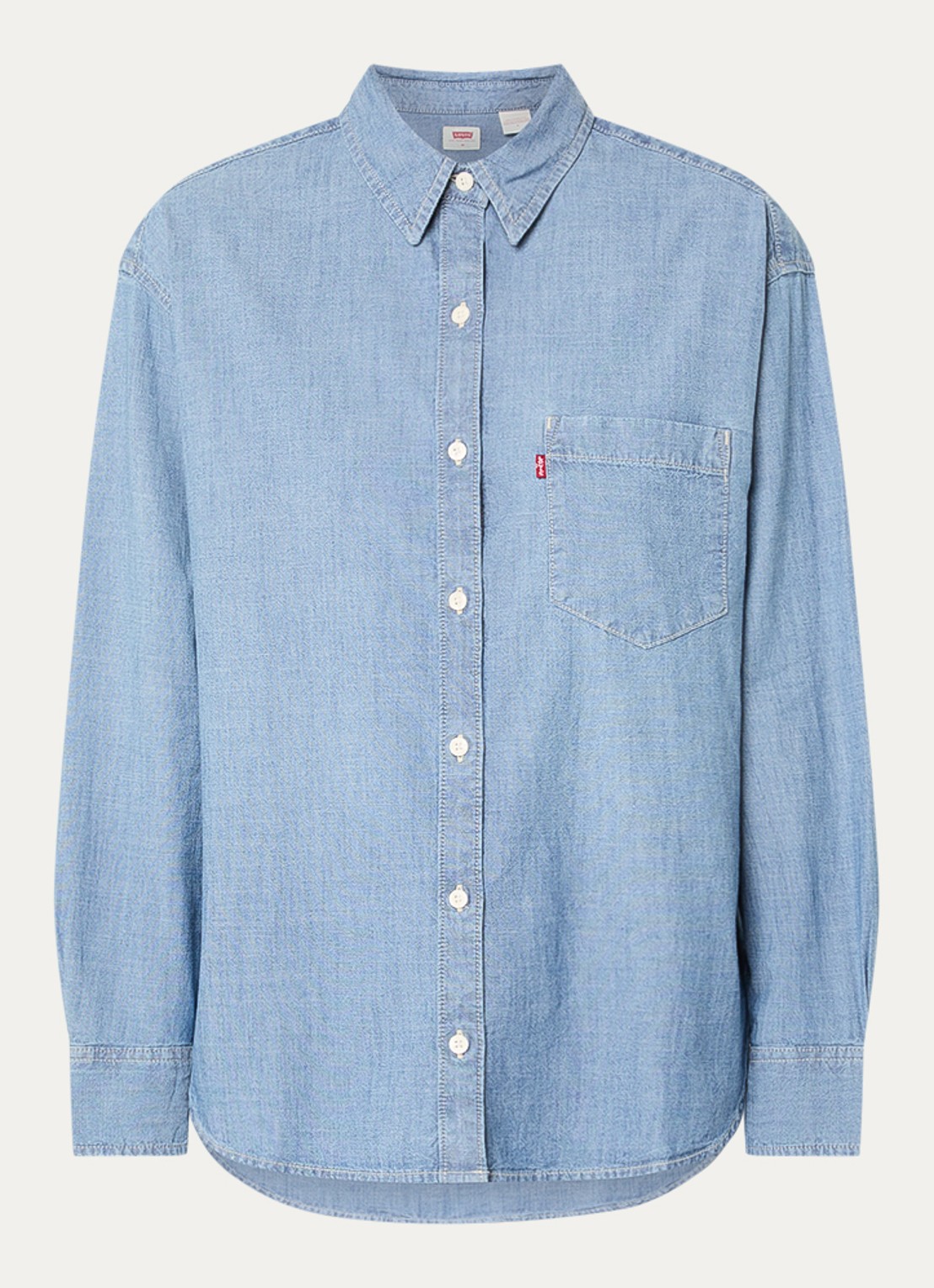 Levi's Harlie Boyfriend blouse van chambray met borstzak - voorkant indigo