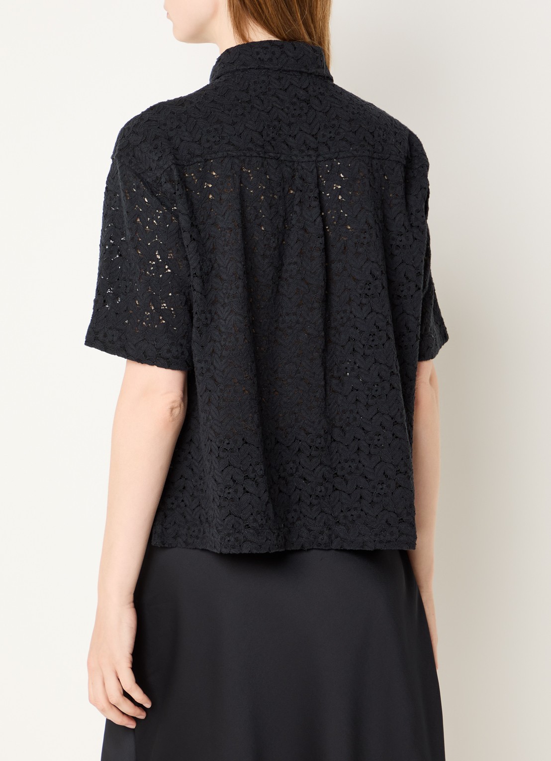 Levi's Harlie semi-transparante blouse van kant - achterkant 3 zwart