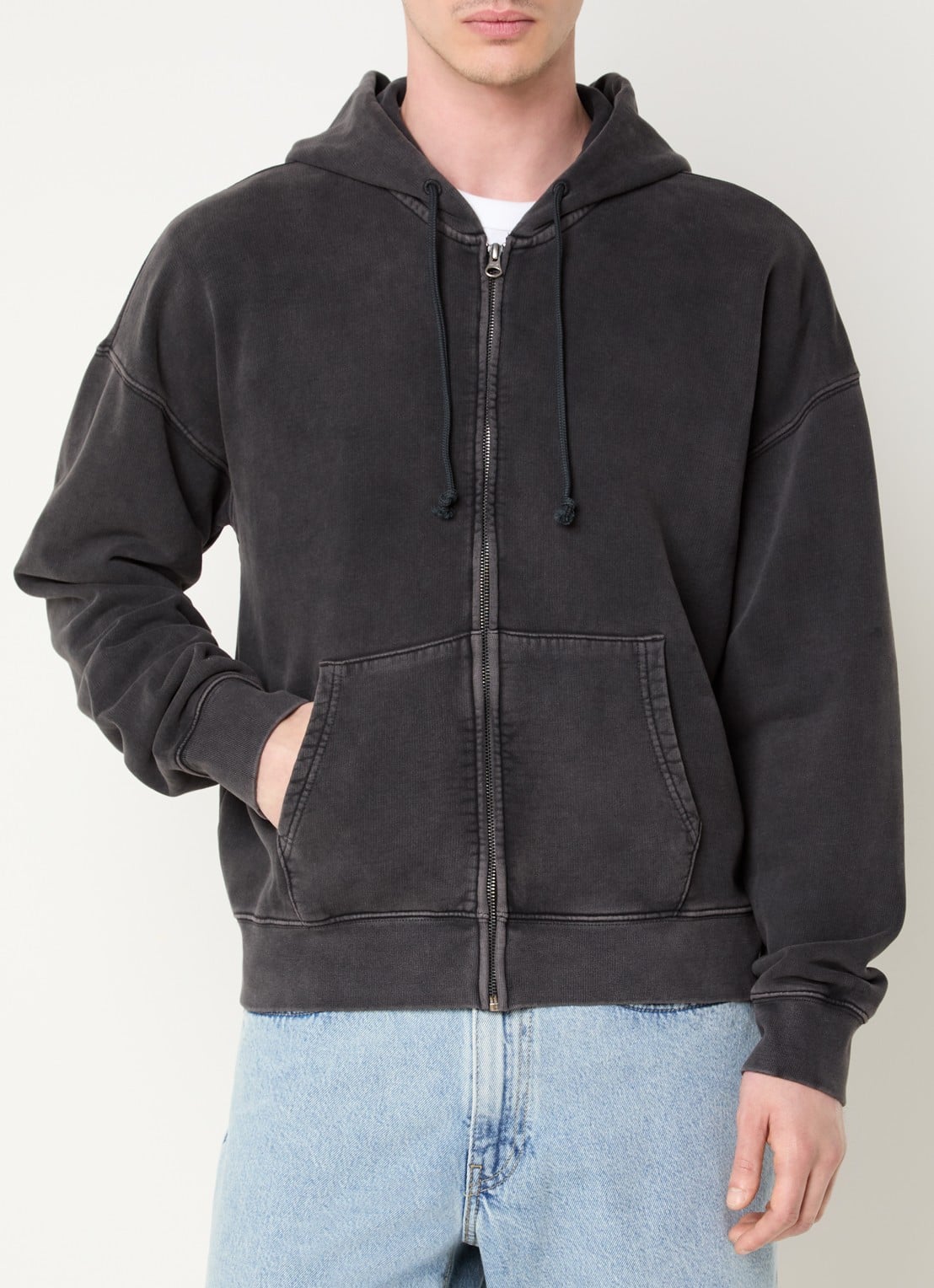 Levi's Hayes sweatvest met steekzakken - detail antraciet