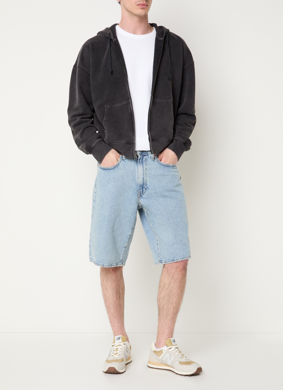 Levi's Hayes sweatvest met steekzakken - voorkant 4 antraciet
