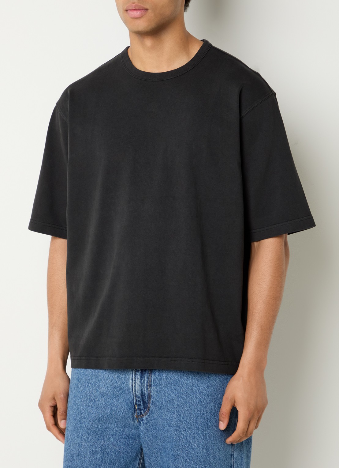 Levi's Heavyweight T-shirt met ronde hals - detail zwart