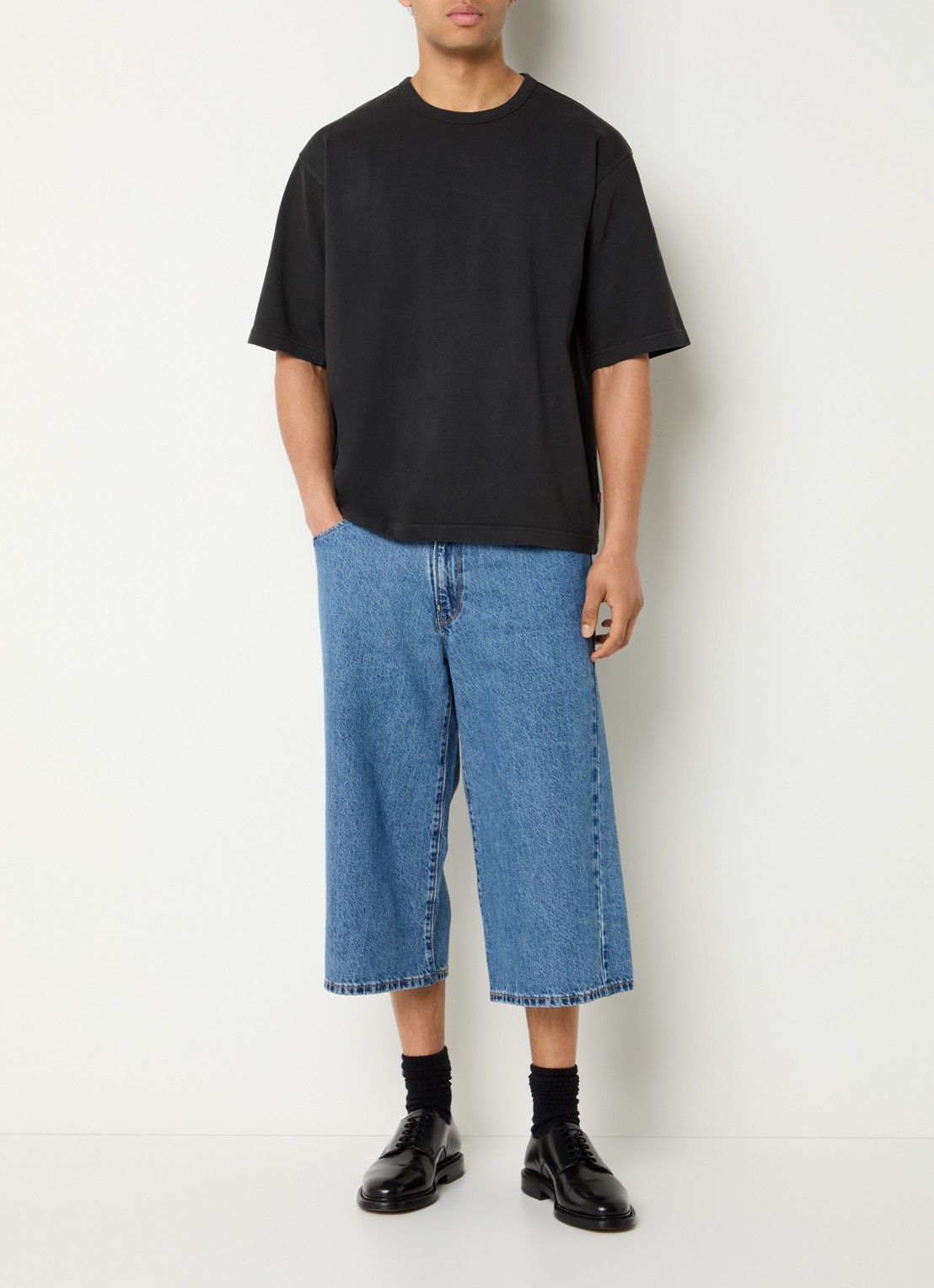 Levi's Heavyweight T-shirt met ronde hals - voorkant 4 zwart