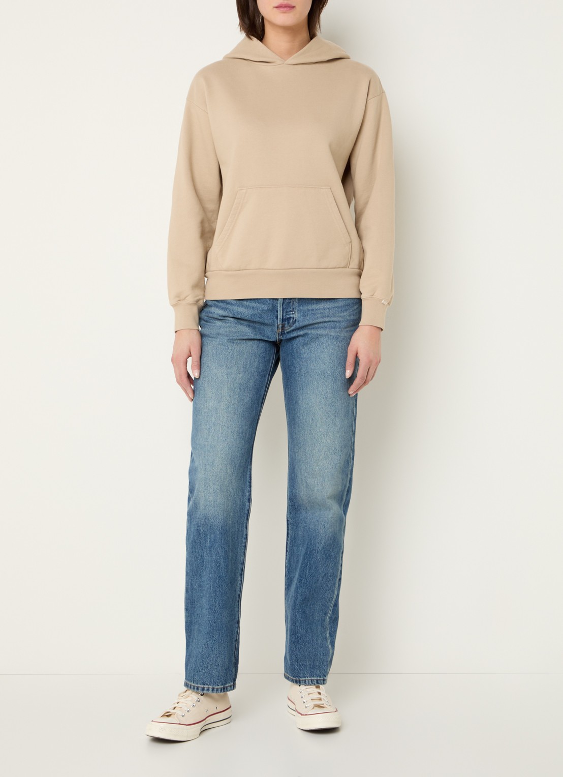 Levi's Heritage hoodie met logo - voorkant 2 beige