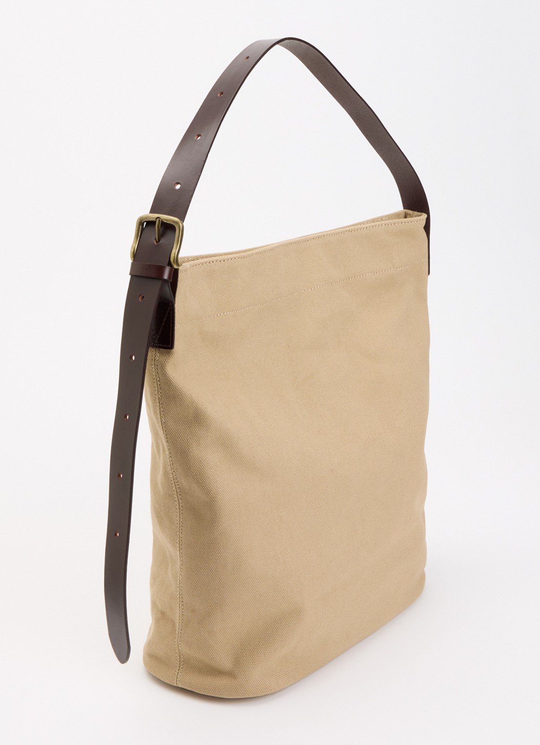 Levi's Heritage M schoudertas van canvas met logo - achterkant beige
