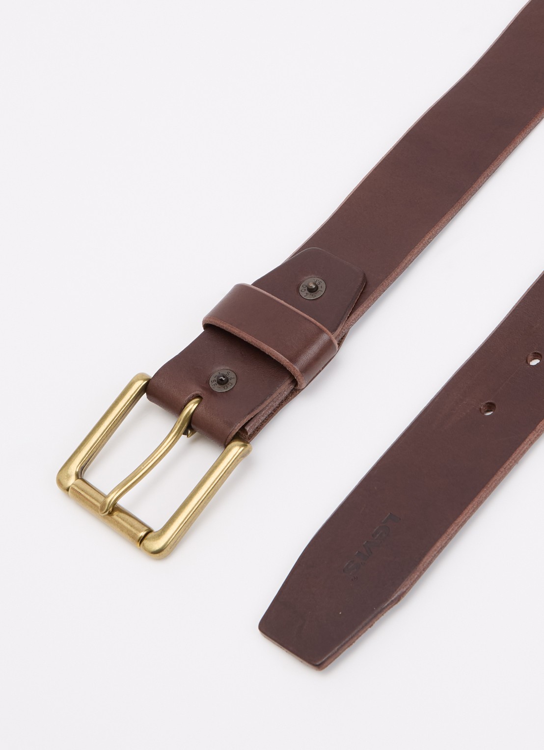 Levi's Heritage riem van leer - detail 4 kastanjebruin