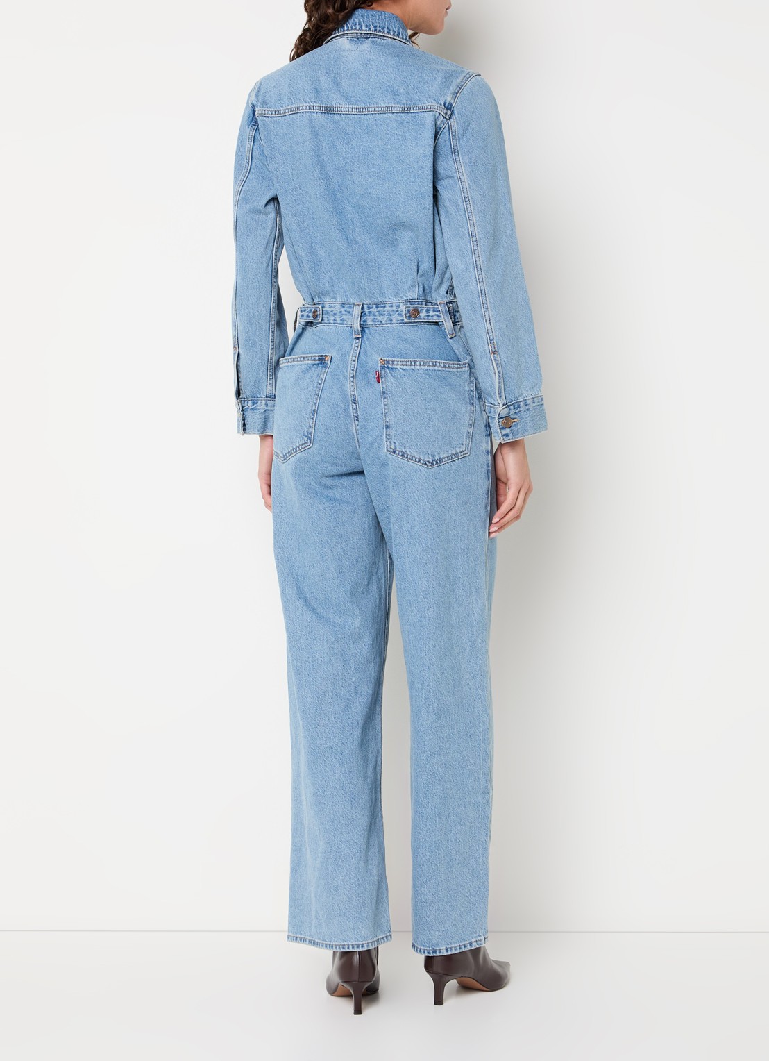 Levi's Heritage straight fit jumpsuit van denim met steekzakken - achterkant 4 indigo