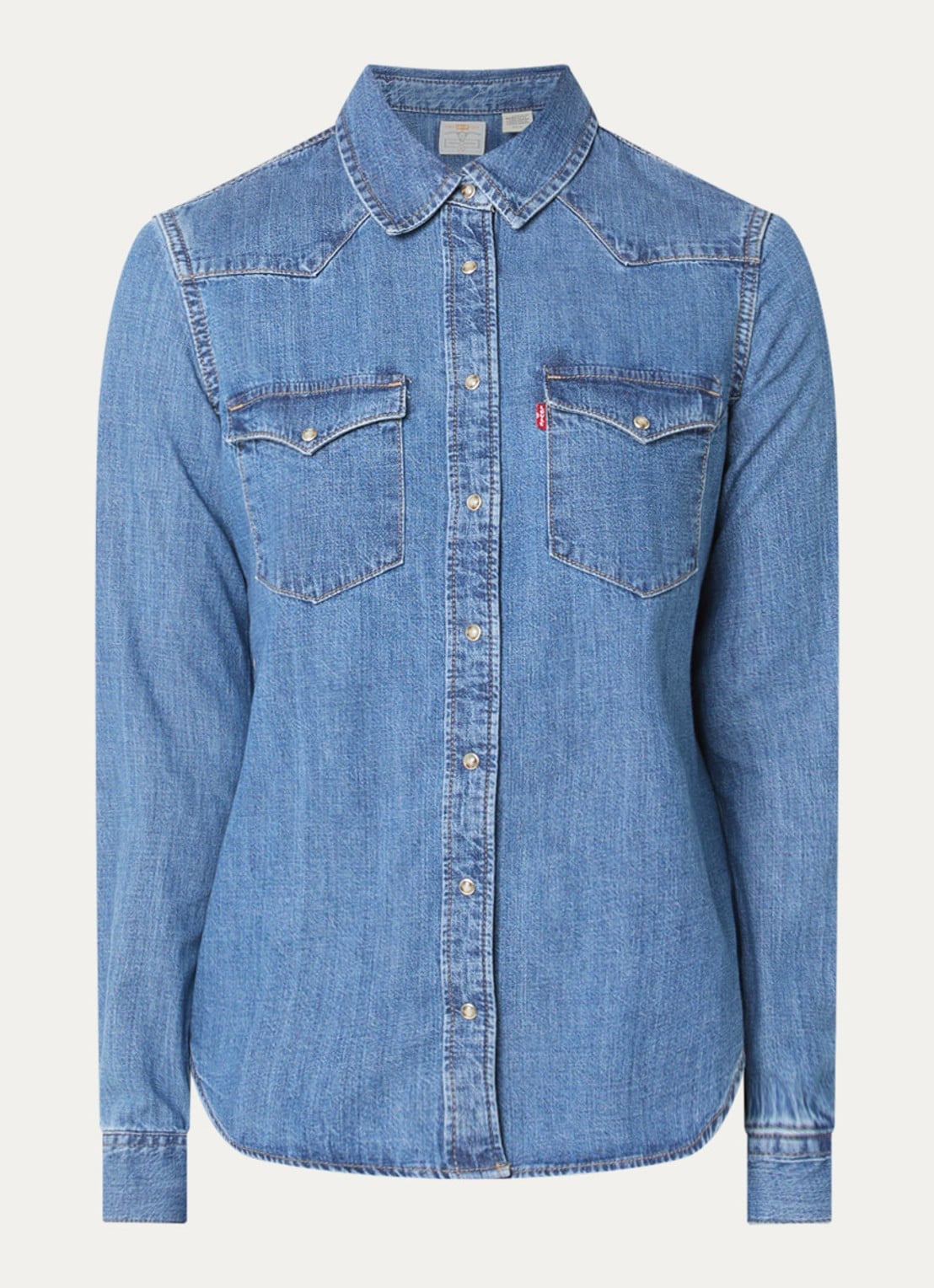 Levi's Heritage Western blouse van denim met borstzakken - voorkant indigo