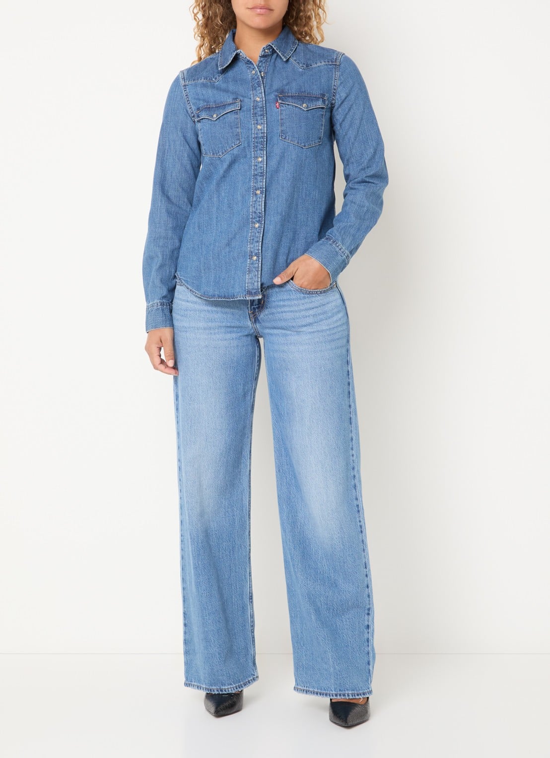 Levi's Heritage Western blouse van denim met borstzakken - voorkant 2 indigo