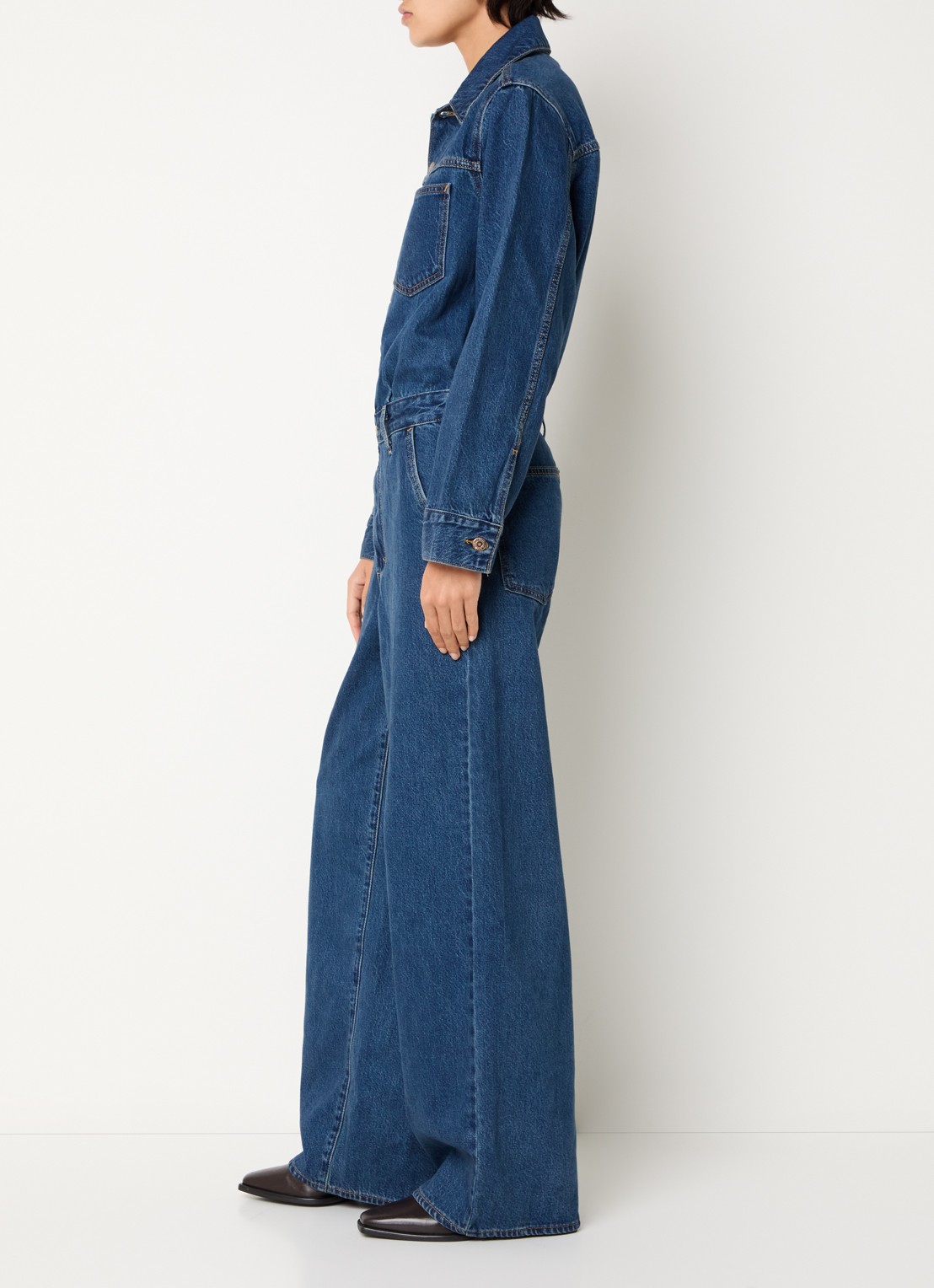 Levi's Heritage wide fit jumpsuit van denim - voorkant 4 indigo