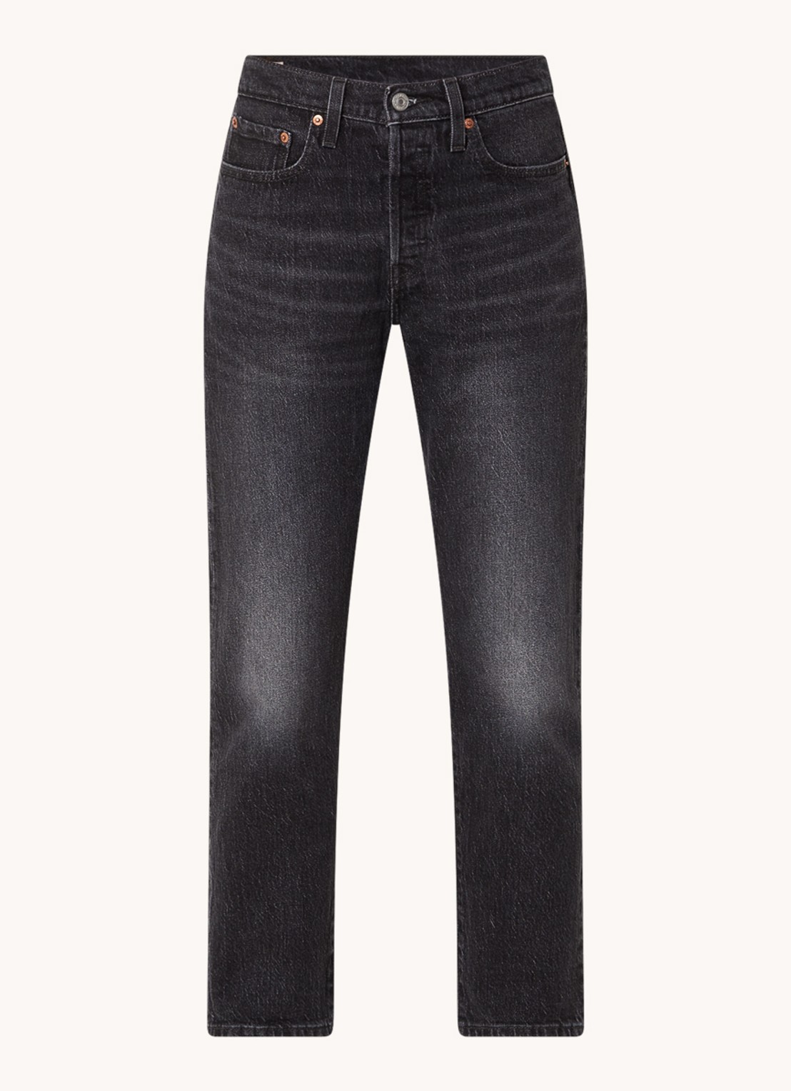 Levi's High waist cropped tapered jeans met gekleurde wassing - voorkant 4 zwart