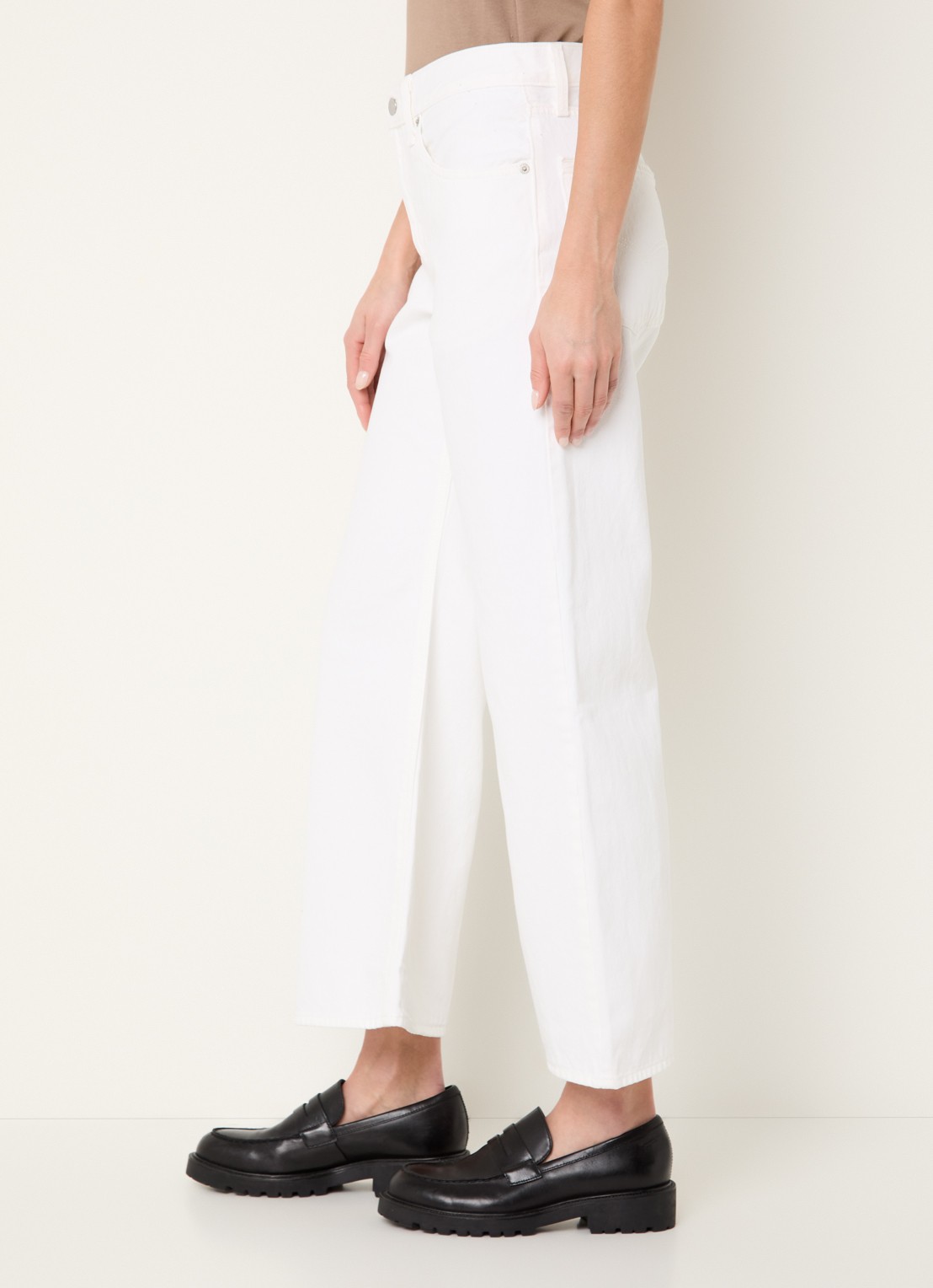 Levi's High waist flared cropped jeans met gekleurde wassing en steekzakken - detail 4 wit