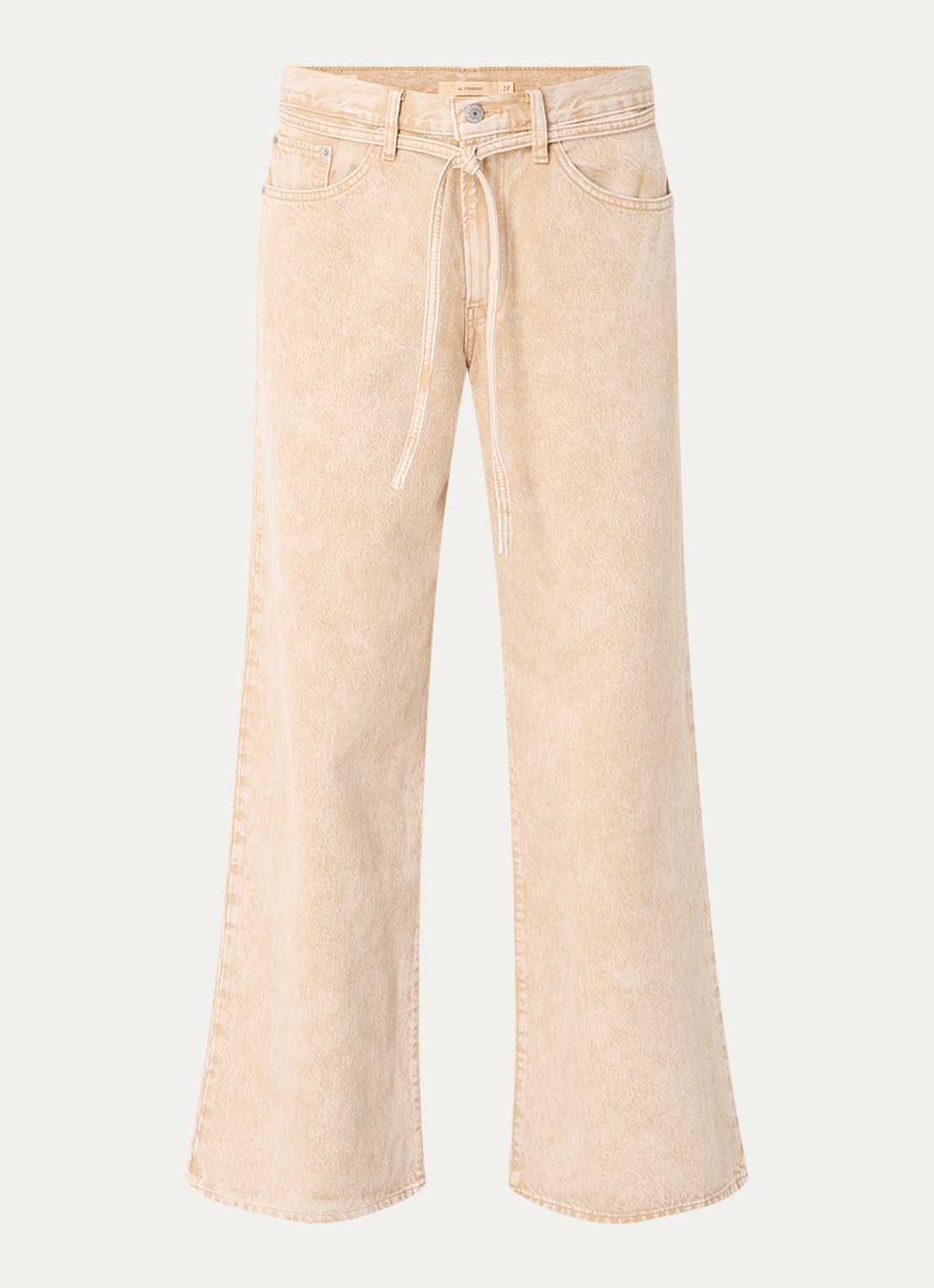 Levi's High waist flared jeans met gekleurde wassing en strikceintuur - voorkant 4 geelgoud