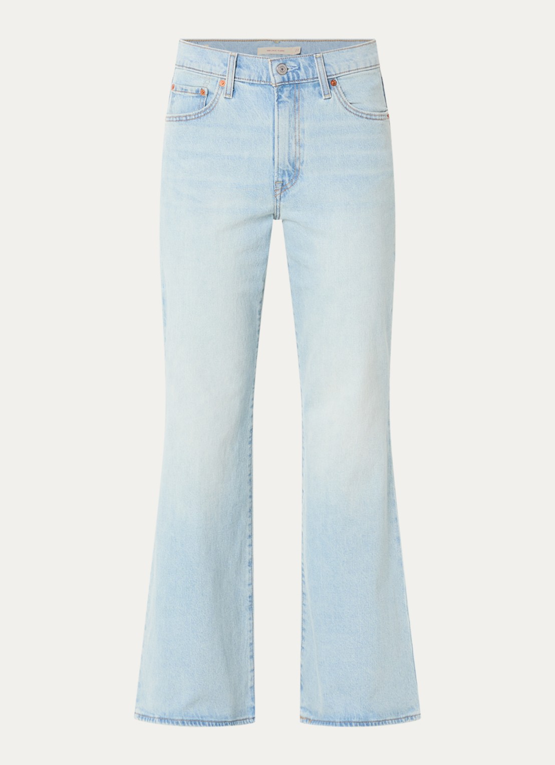 Levi's High waist flared jeans met lichte wassing - voorkant lichtblauw