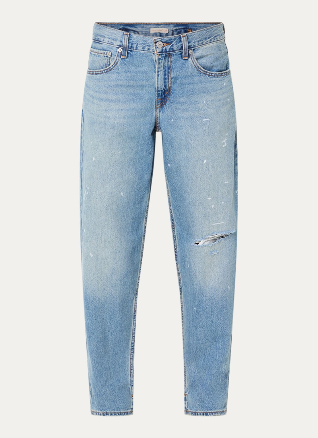Levi's High waist loose fit jeans met destroyed afwerking - voorkant indigo