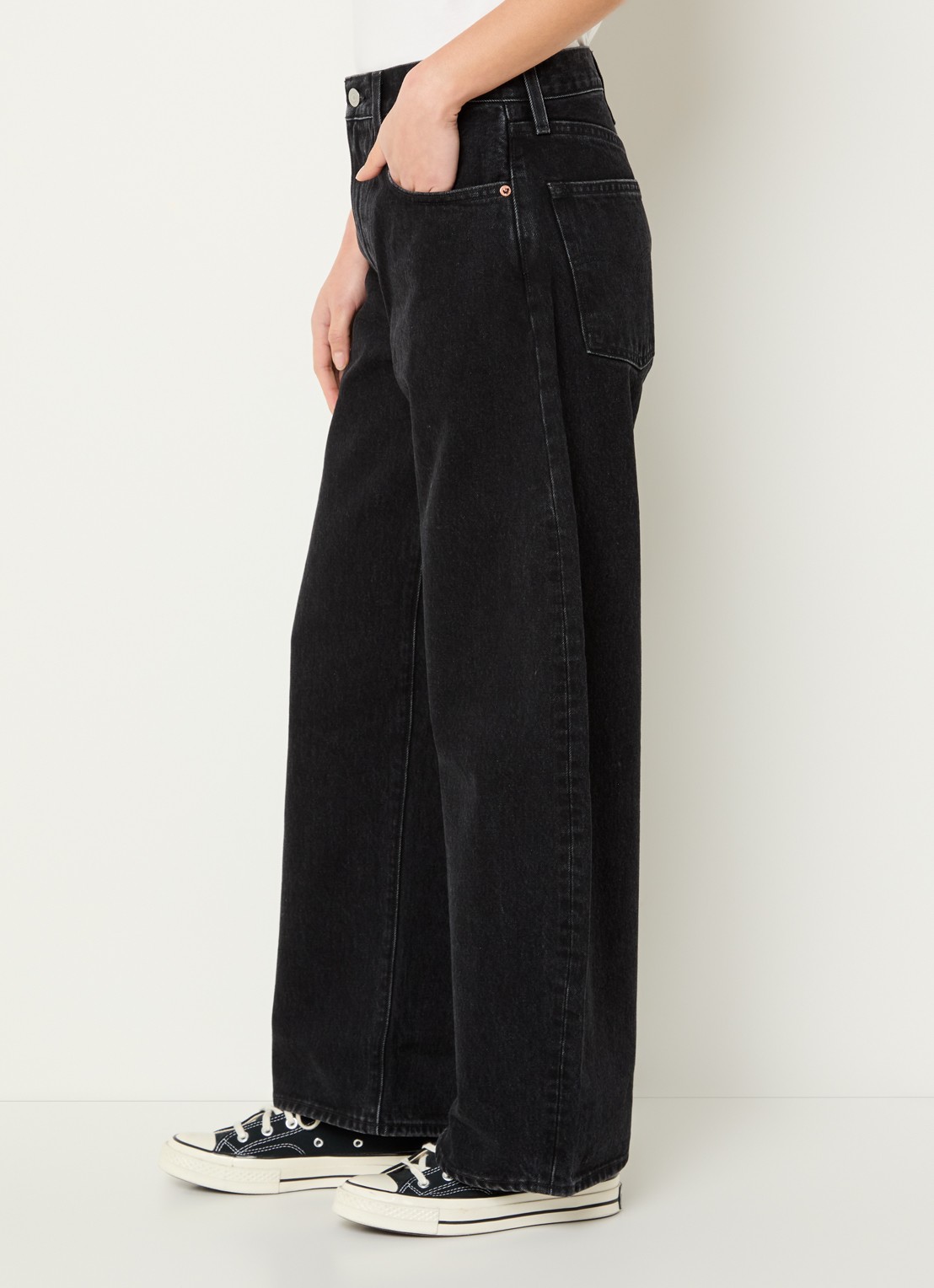 Levi's High waist loose fit jeans met gekleurde wassing - detail 2 indigo