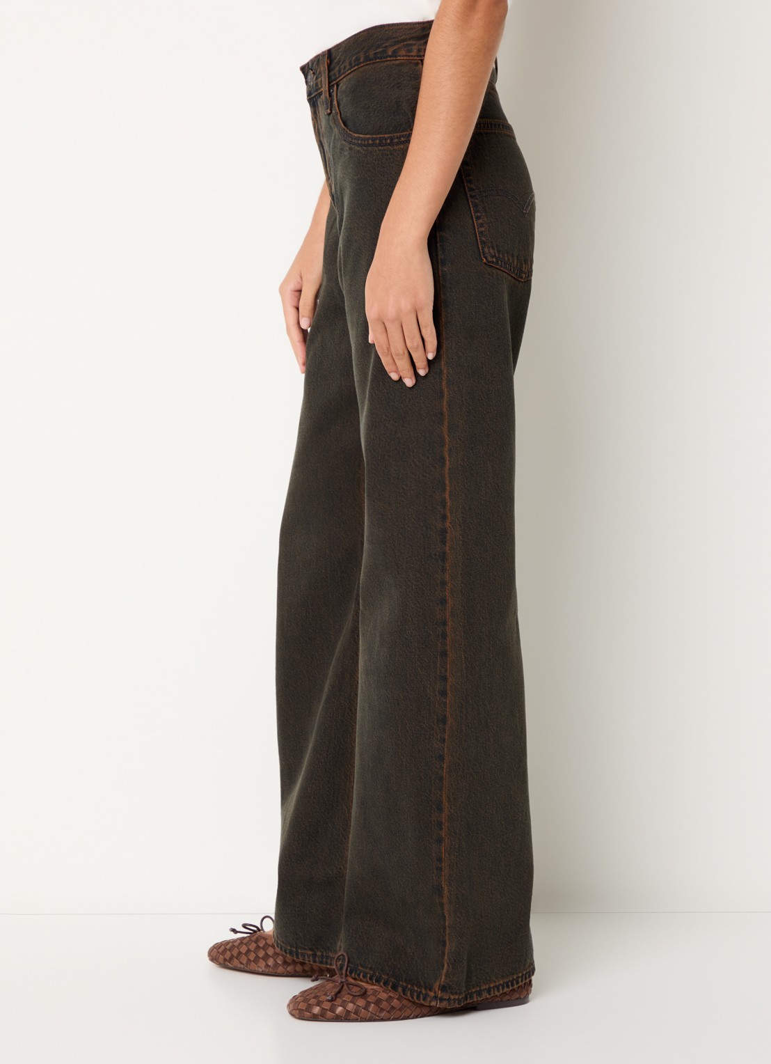 Levi's High waist loose fit jeans met gekleurde wassing - detail 2 bruin