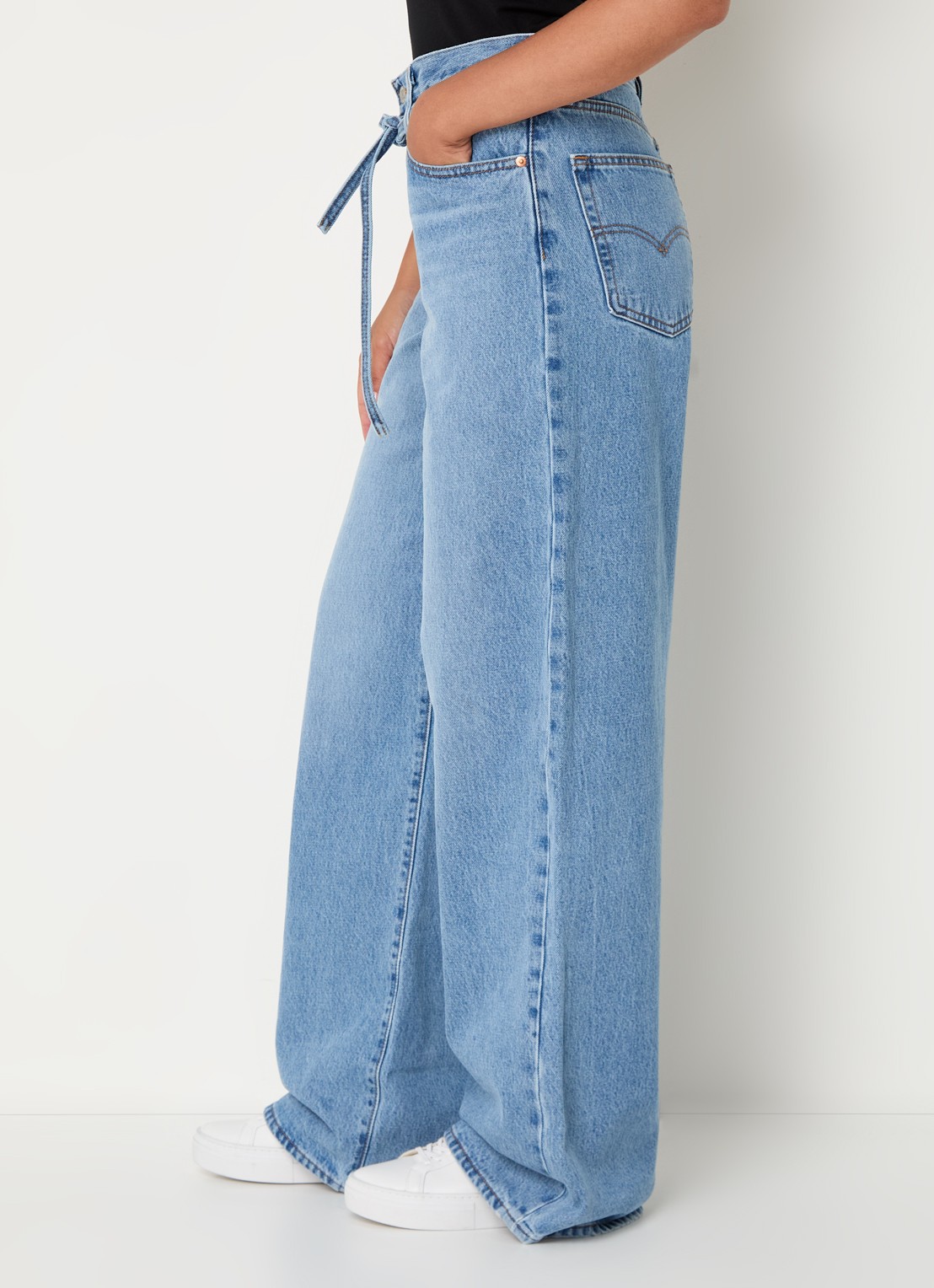 Levi's High waist loose fit jeans met medium wassing - detail 2 indigo