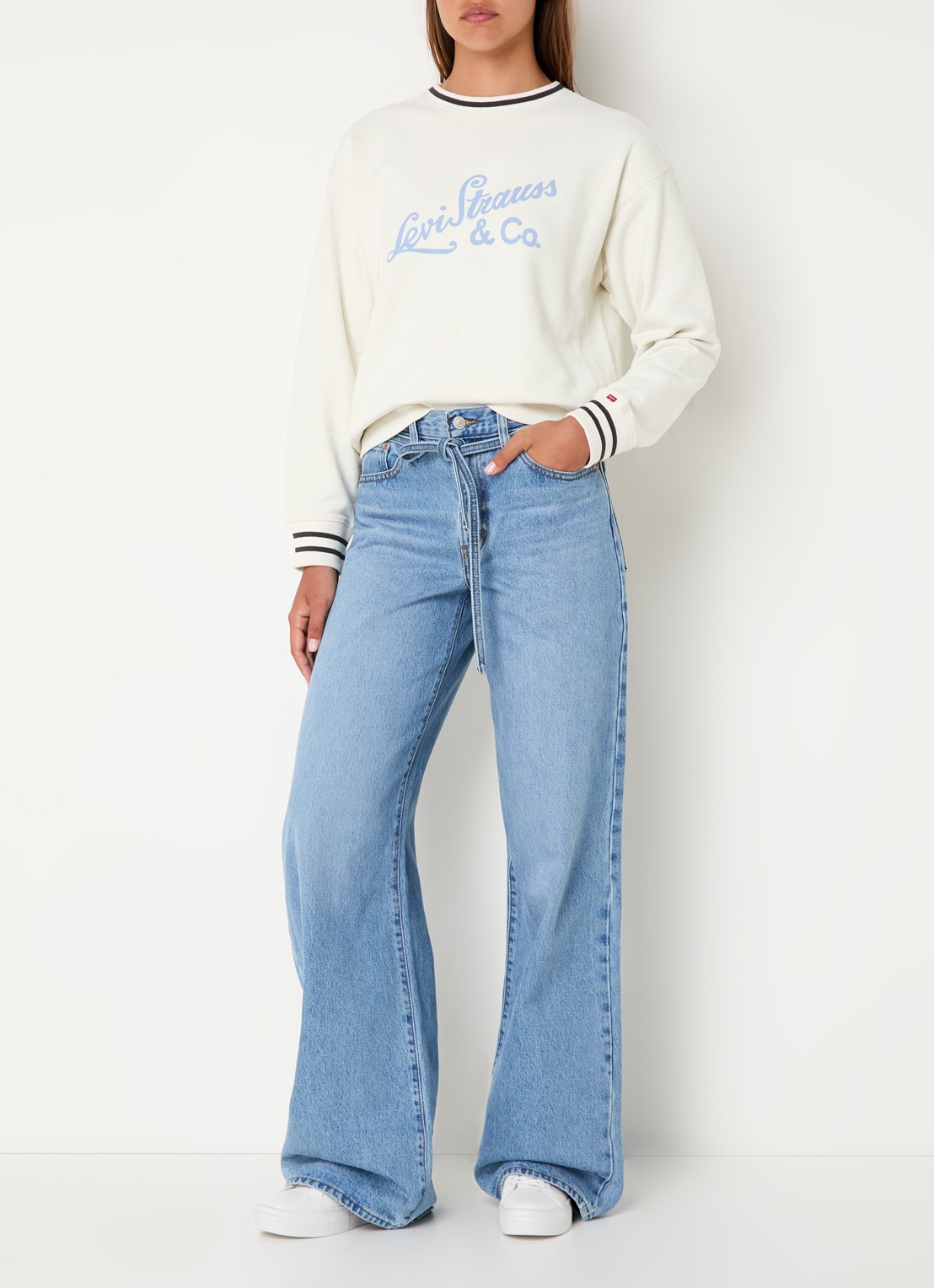 Levi's High waist loose fit jeans met medium wassing - voorkant 5 indigo