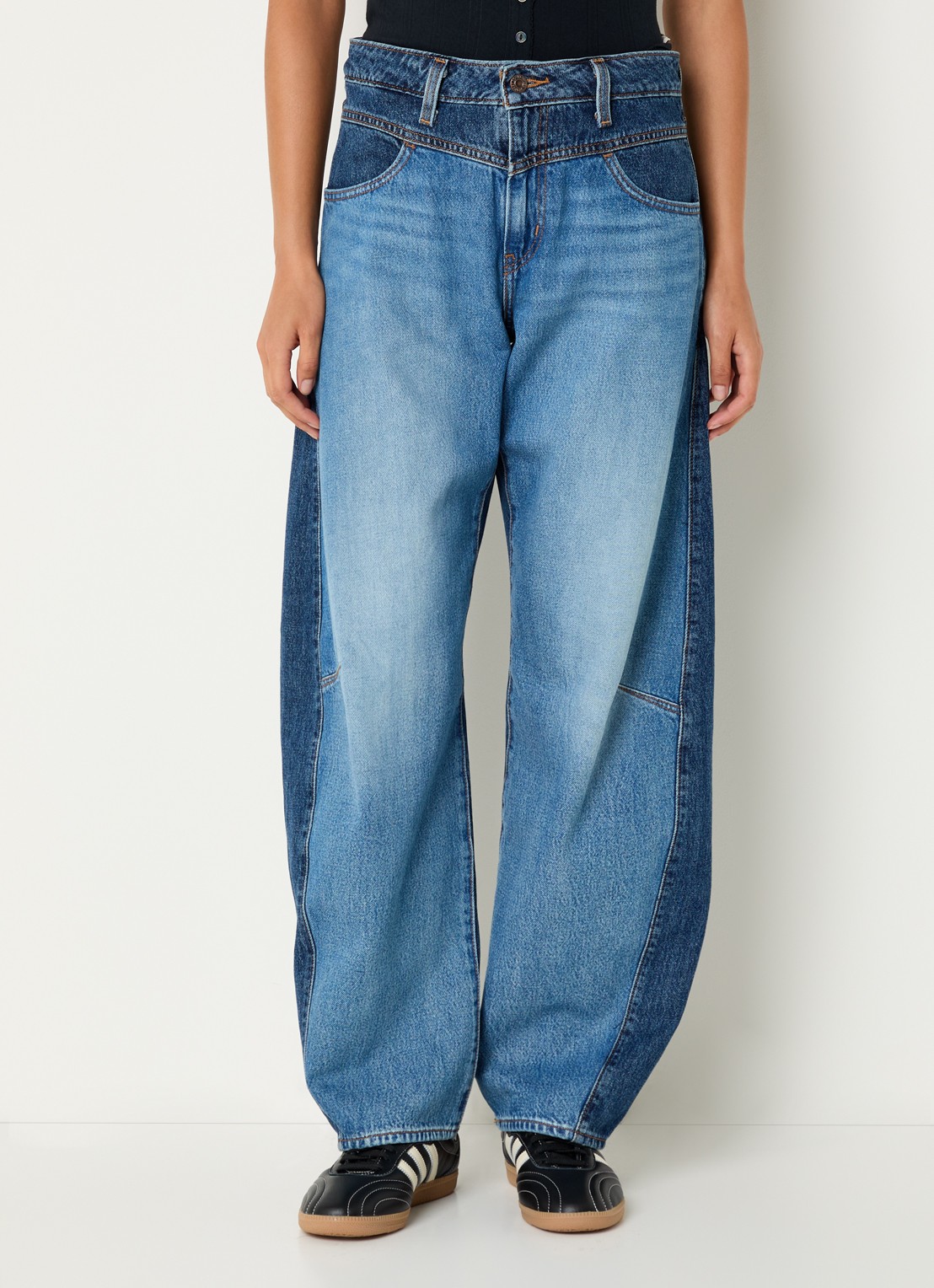 Levi's High waist loose fit jeans met steekzakken - detail indigo