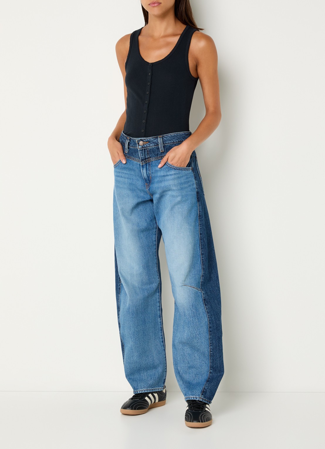 Levi's High waist loose fit jeans met steekzakken - voorkant 3 indigo