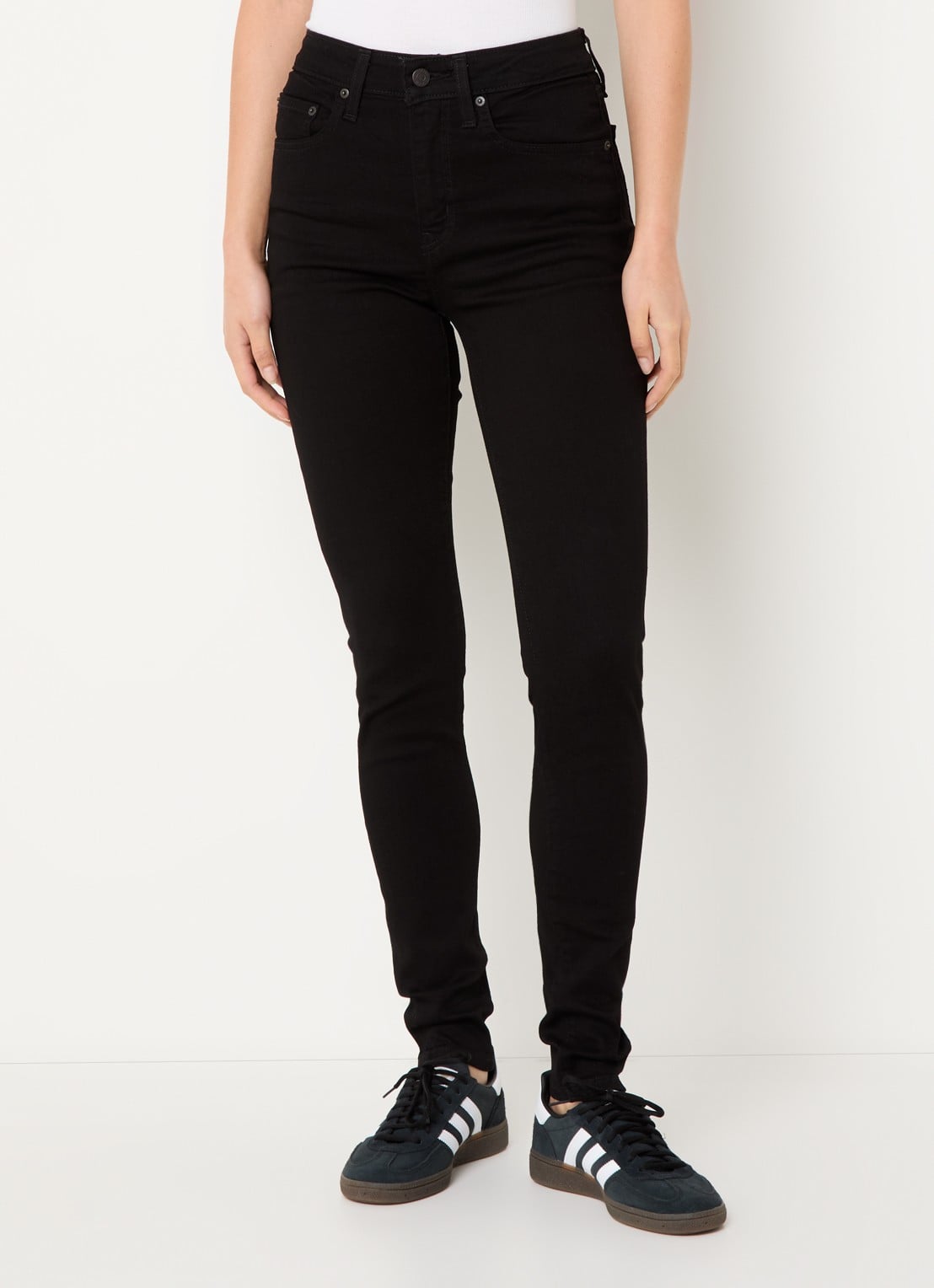 Levi's High waist skinny jeans met stretch - detail 2 zwart
