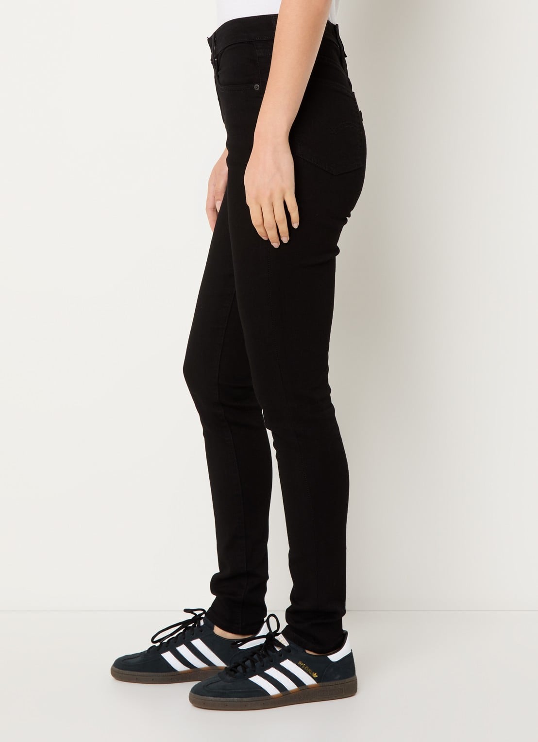 Levi's High waist skinny jeans met stretch - detail 3 zwart