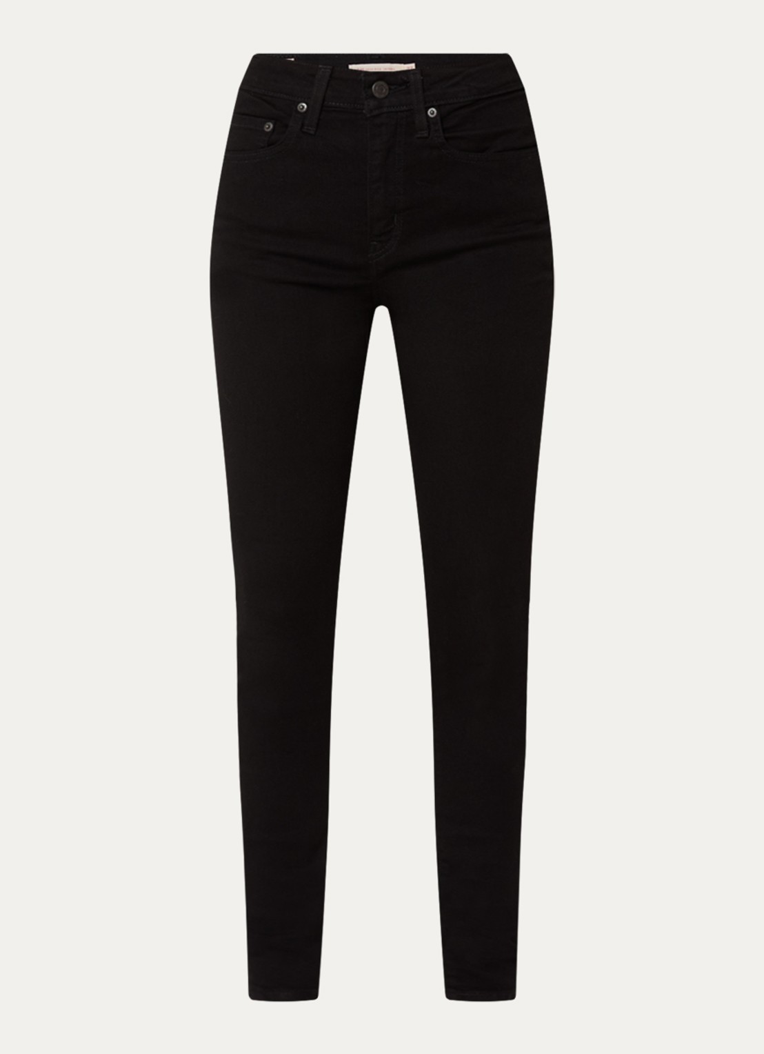 Levi's High waist skinny jeans met stretch - voorkant 4 zwart