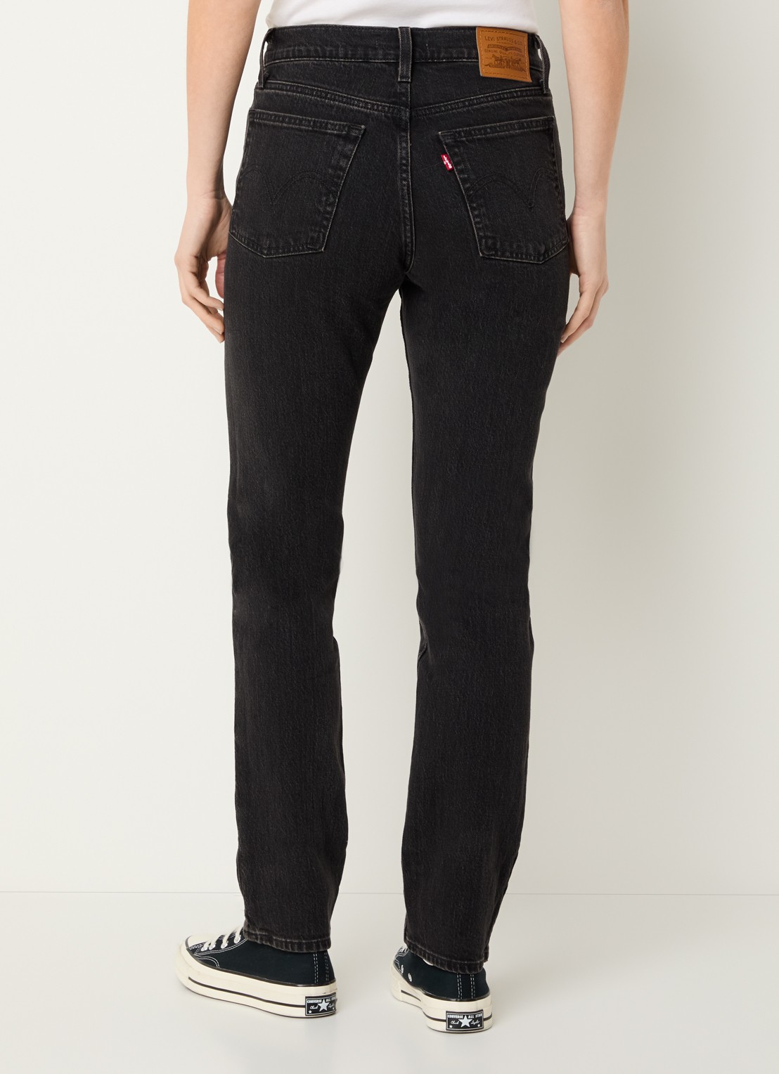 Levi's High waist slim fit jeans met gekleurde wassing - achterkant zwart