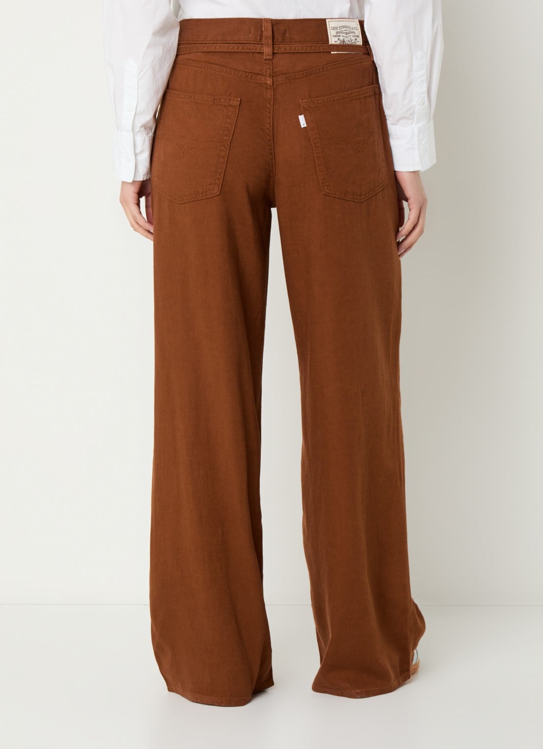 Levi's High waist straight leg jeans in linnenblend - achterkant 3 bruin