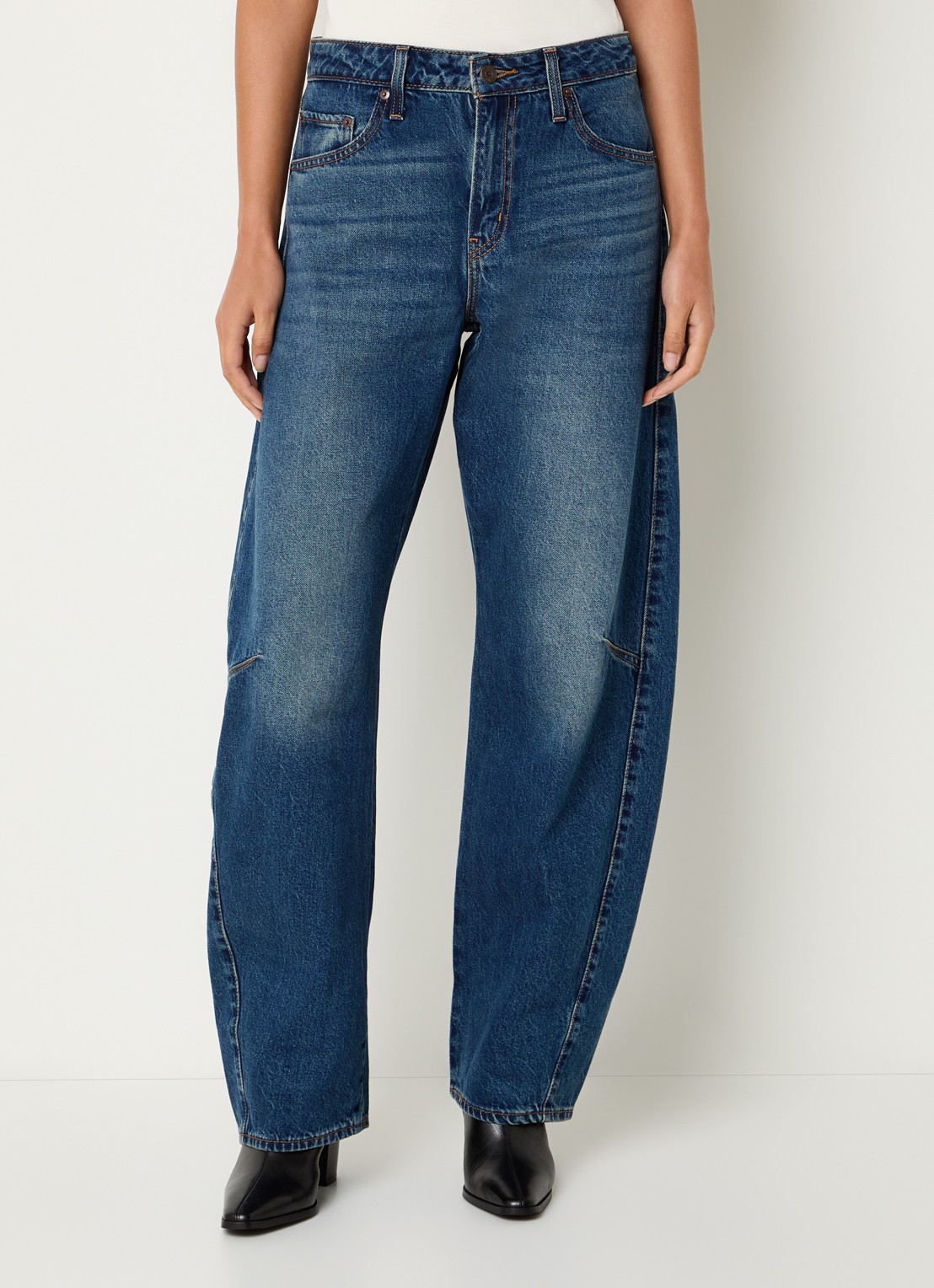 Levi's High waist straight leg jeans met donkere wassing - detail 4 indigo