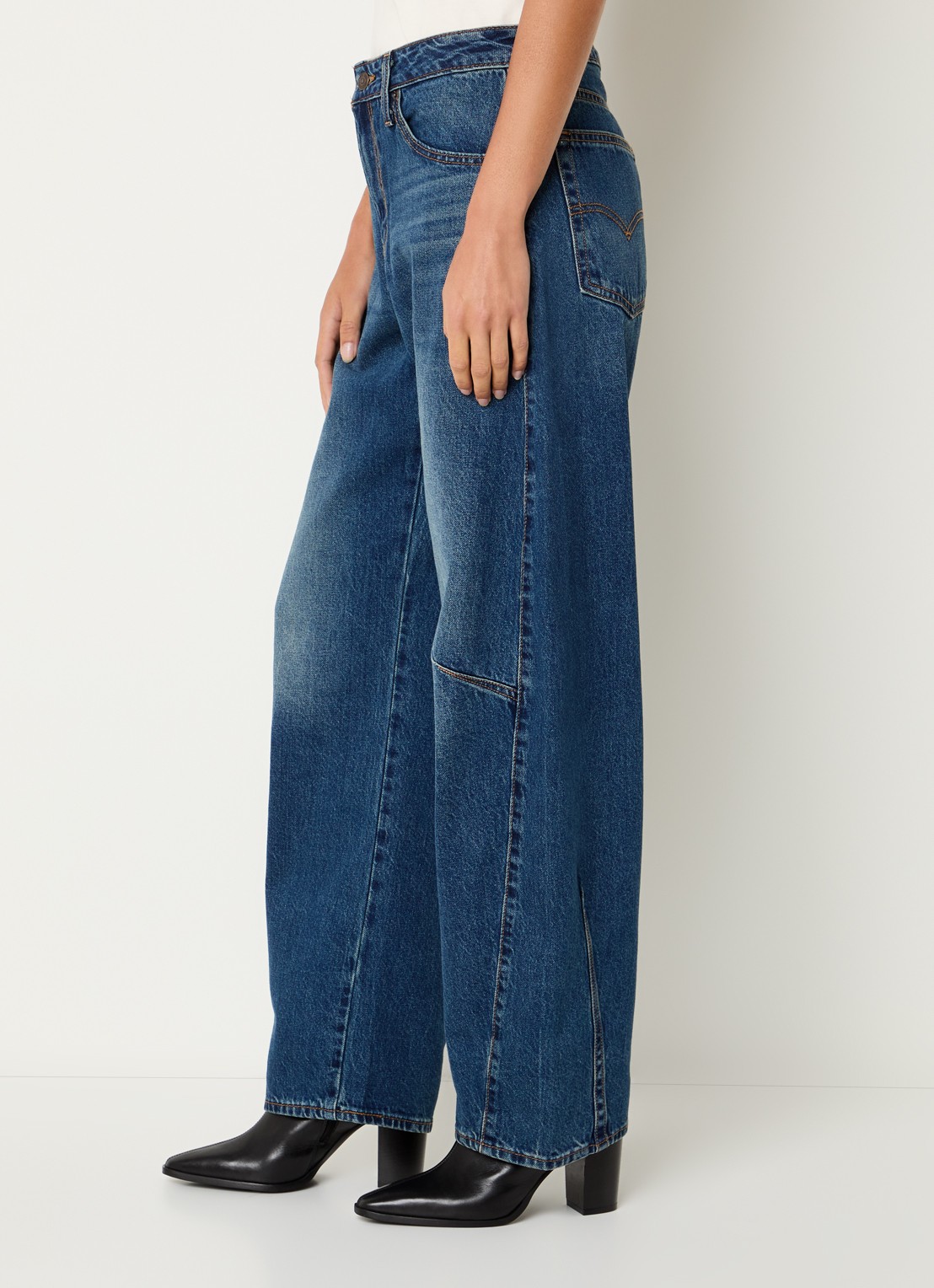 Levi's High waist straight leg jeans met donkere wassing - detail 5 indigo