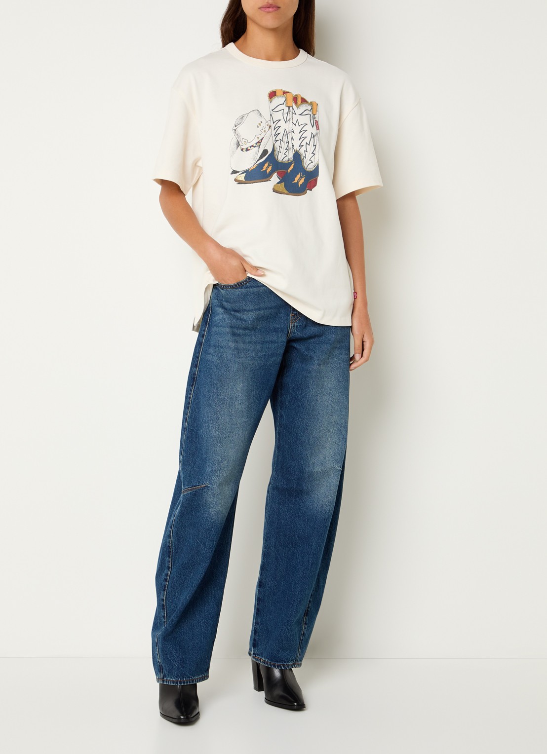 Levi's High waist straight leg jeans met donkere wassing - voorkant 3 indigo