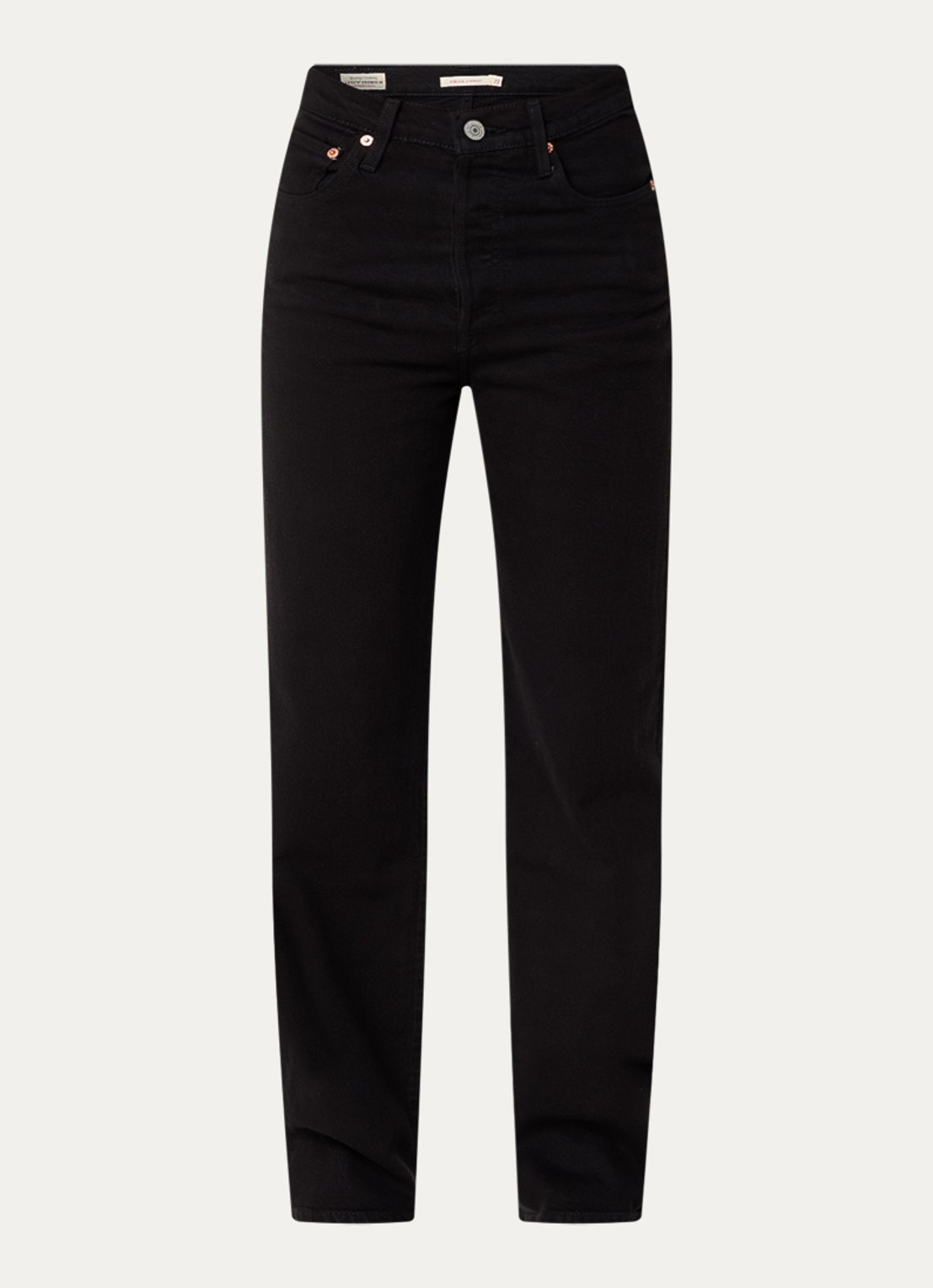 Levi's High waist straight leg jeans met gekleurde wassing - voorkant zwart