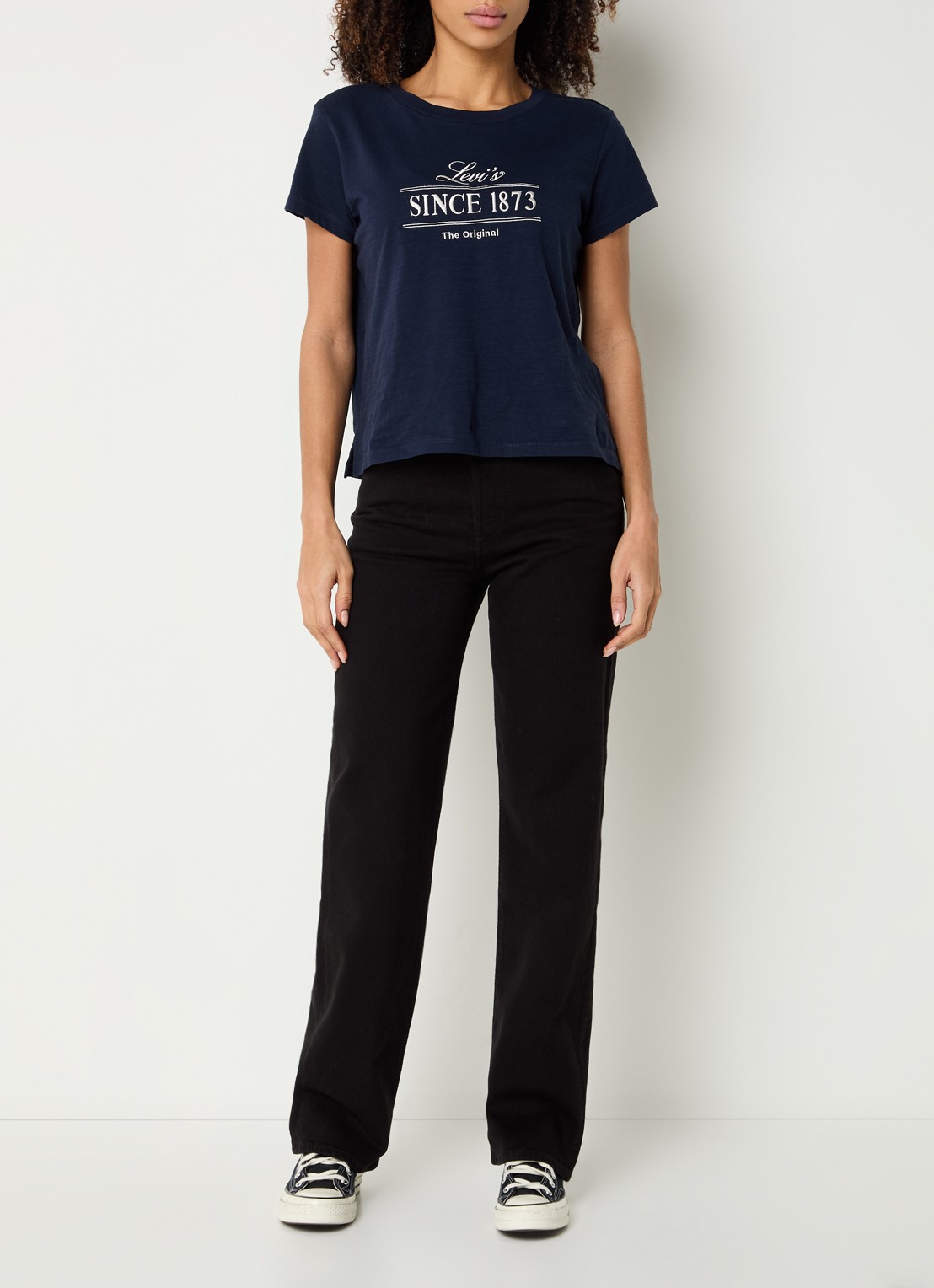 Levi's High waist straight leg jeans met gekleurde wassing - voorkant 2 zwart