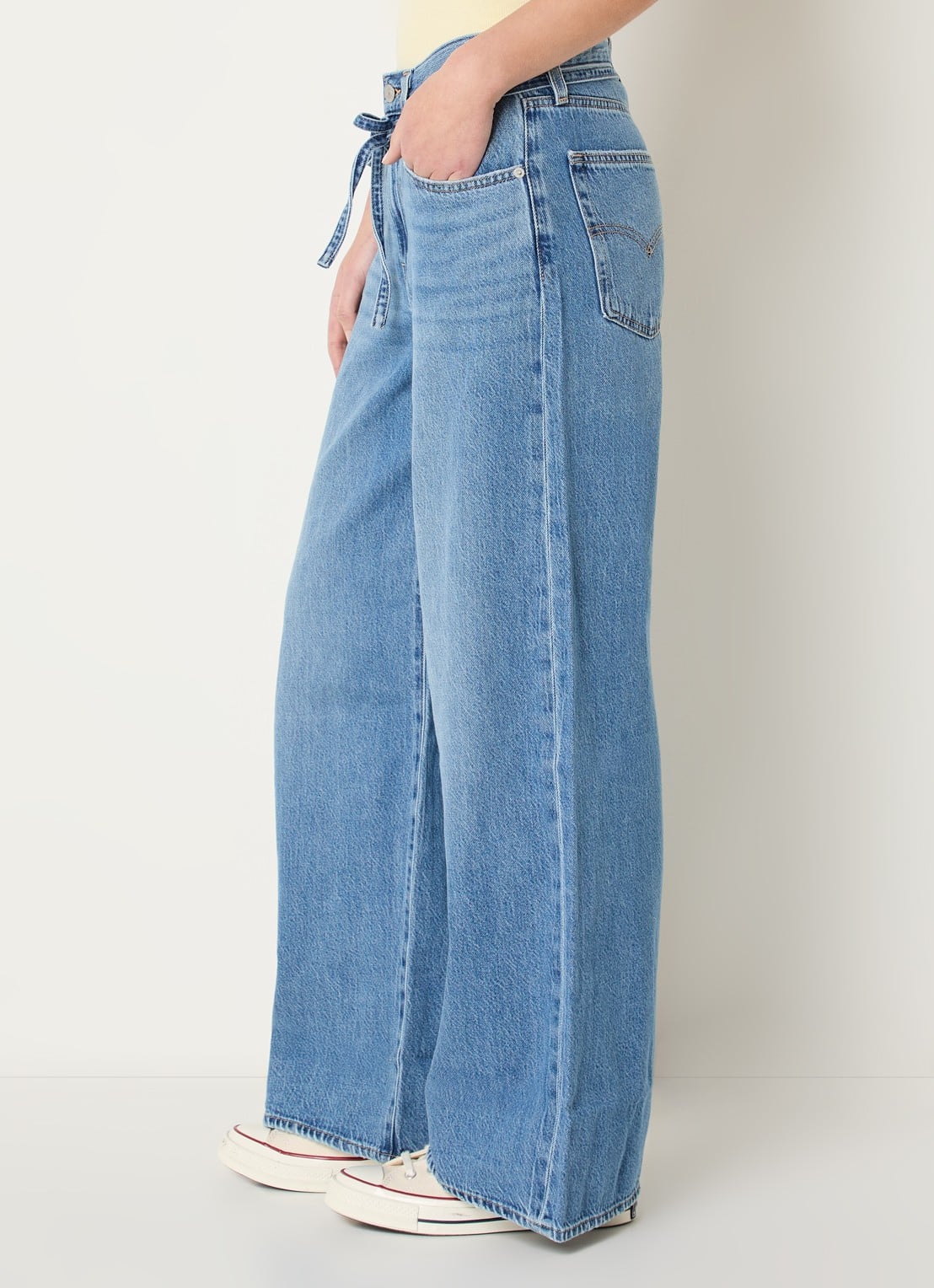 Levi's High waist straight leg jeans met medium wassing - detail 5 indigo
