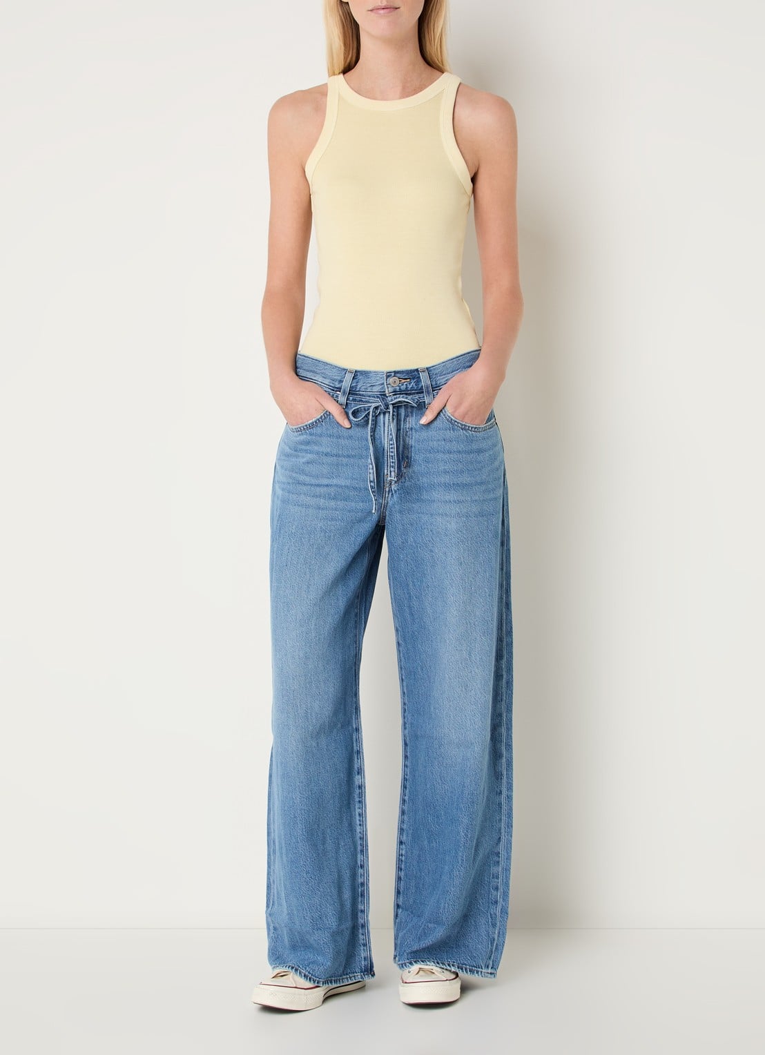 Levi's High waist straight leg jeans met medium wassing - voorkant 3 indigo